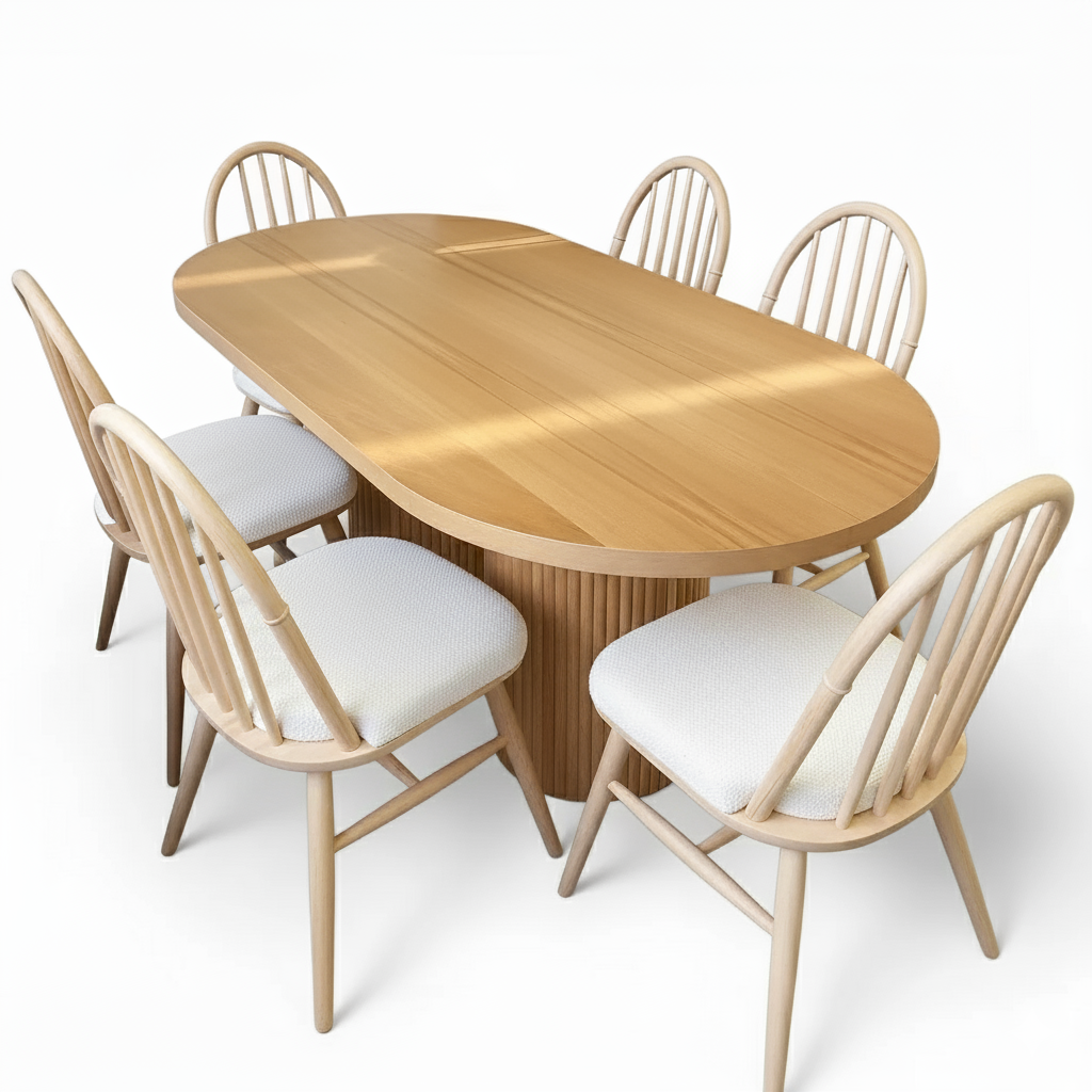 Japandi Style Natural Oval Wood Table