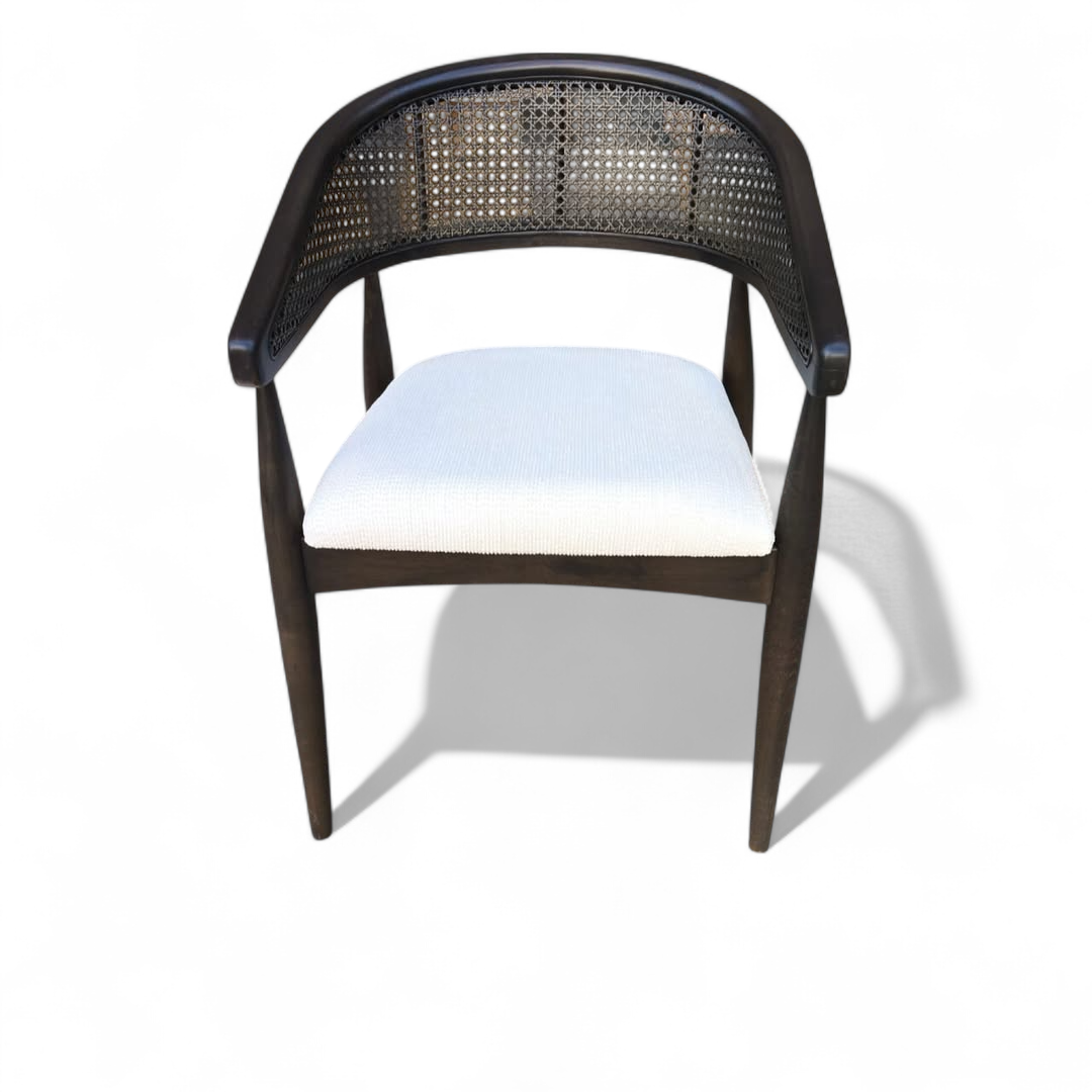 Gazelle Black Rattan Wood Chair