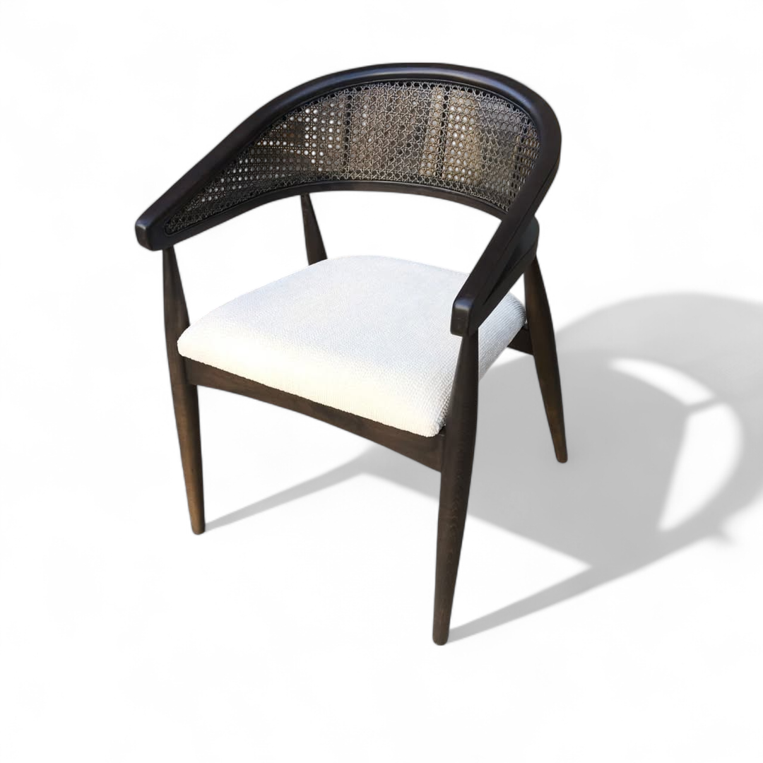 Gazelle Black Rattan Wood Chair