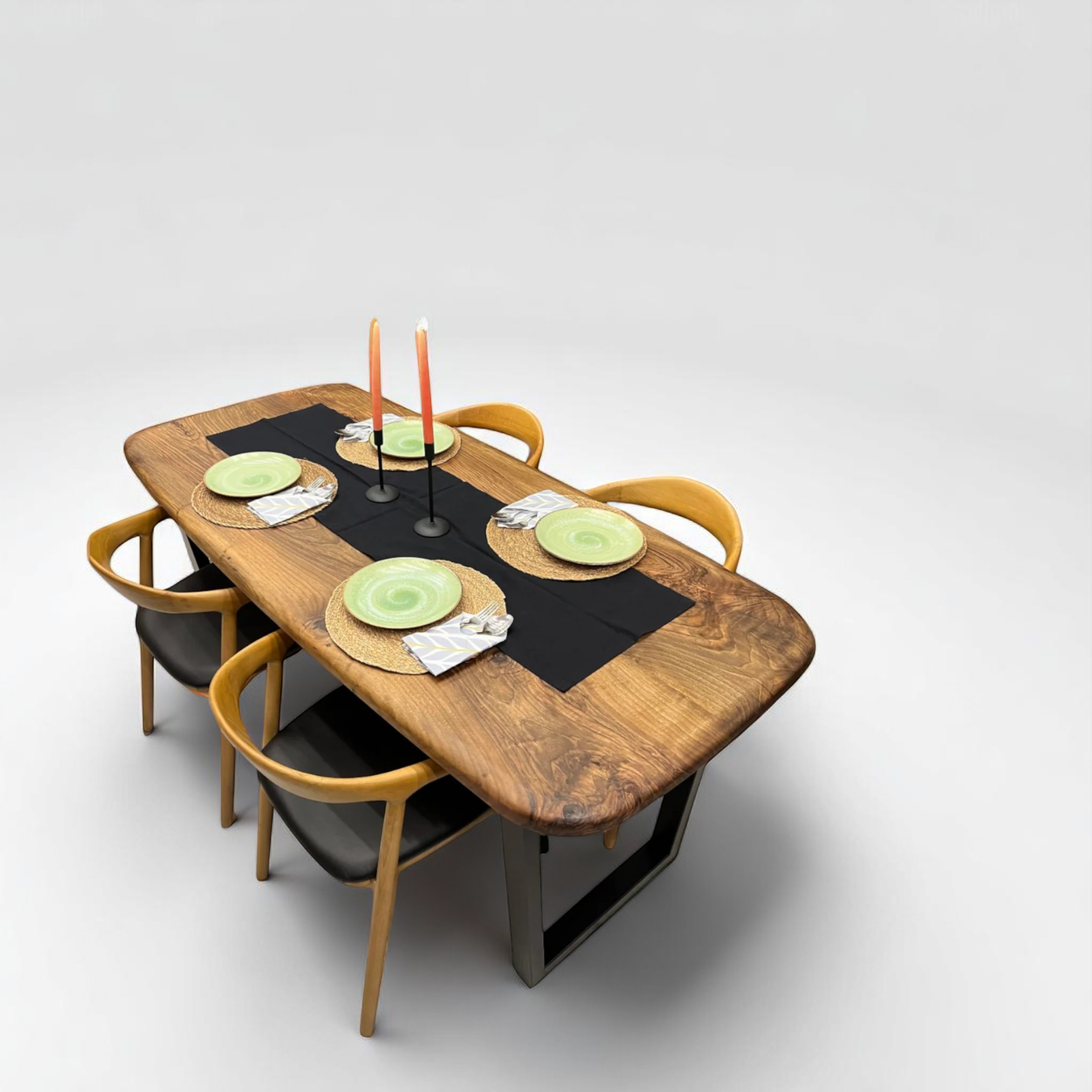 Smooth Edge Walnut Dining Table