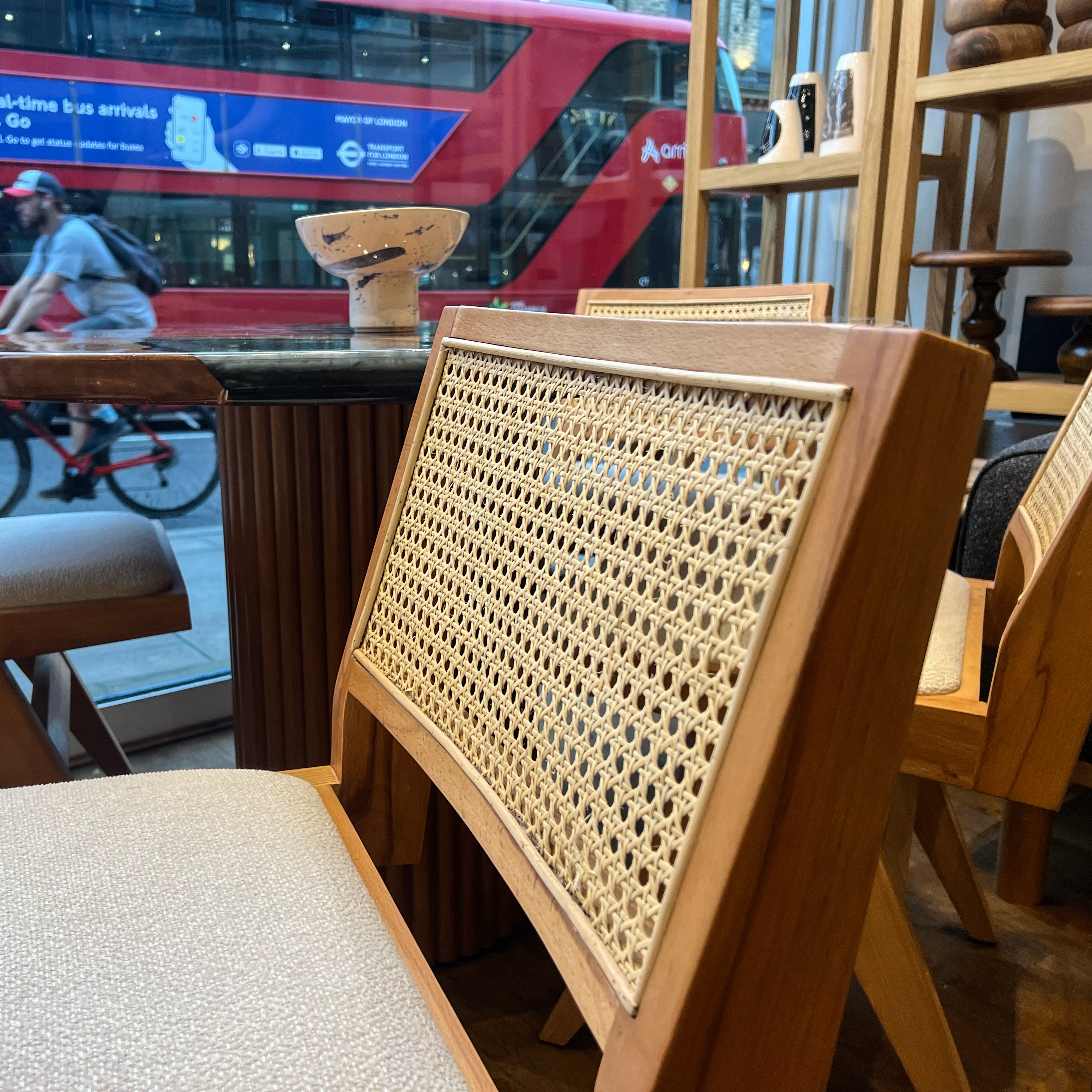 Set of 4 Pierre Wooden Rattan Dining Chair