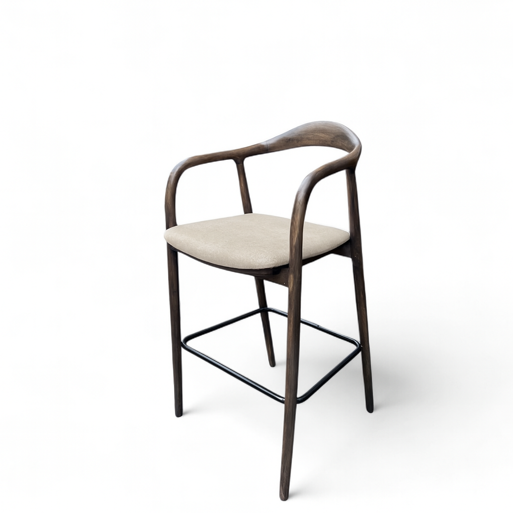 Ebony Midcentury Bar Stool