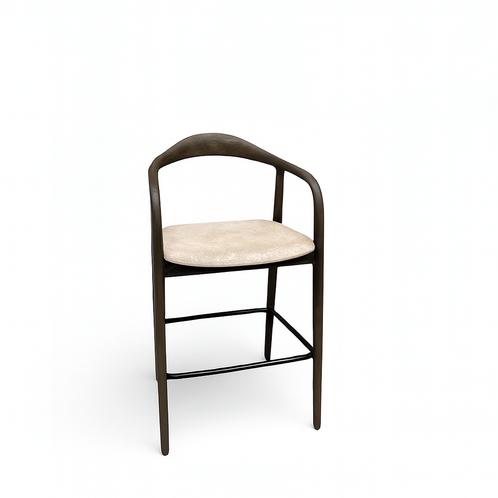 Ebony Midcentury Bar Stool
