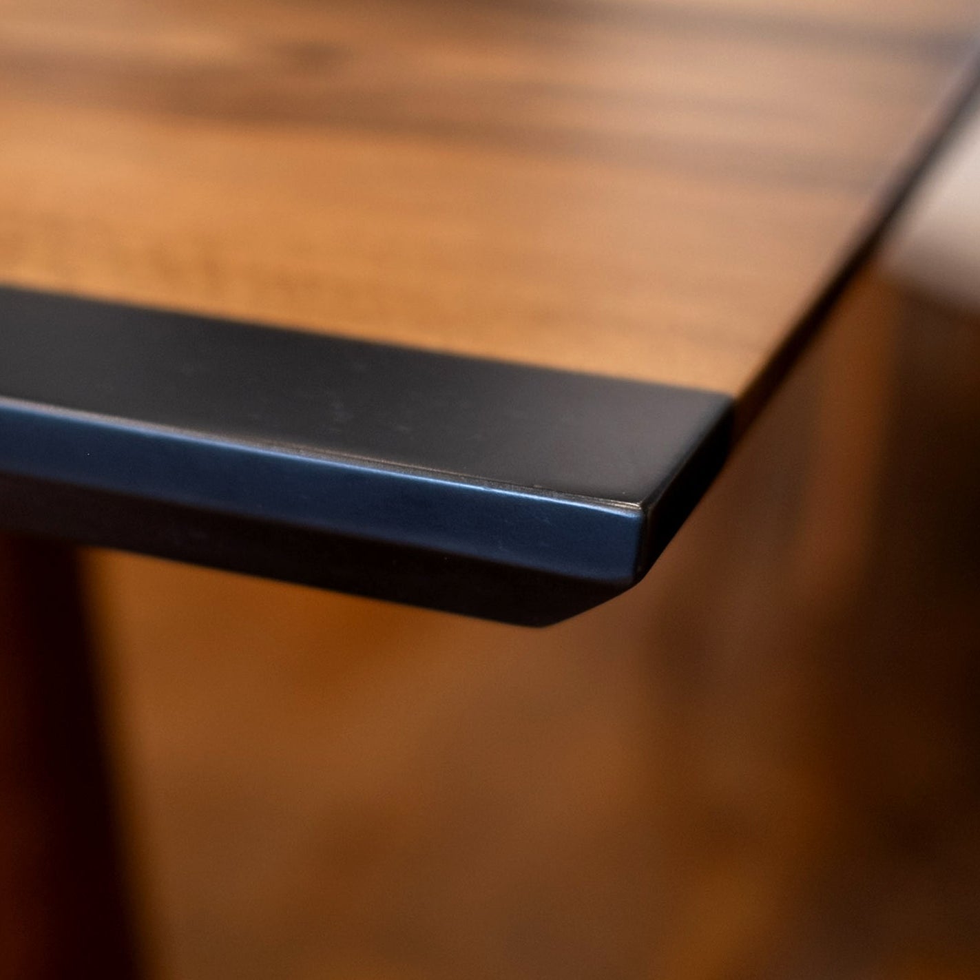 One Piece Walnut Black Epoxy Resin Conference Table