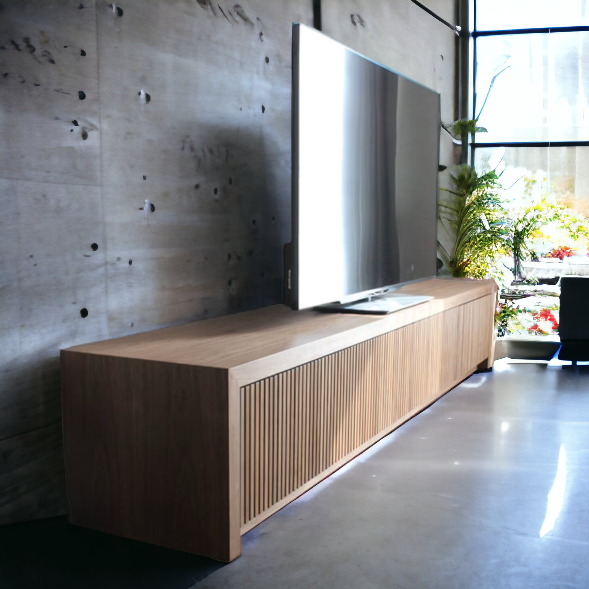 Exquisite Solid Walnut TV Stand for Living Room