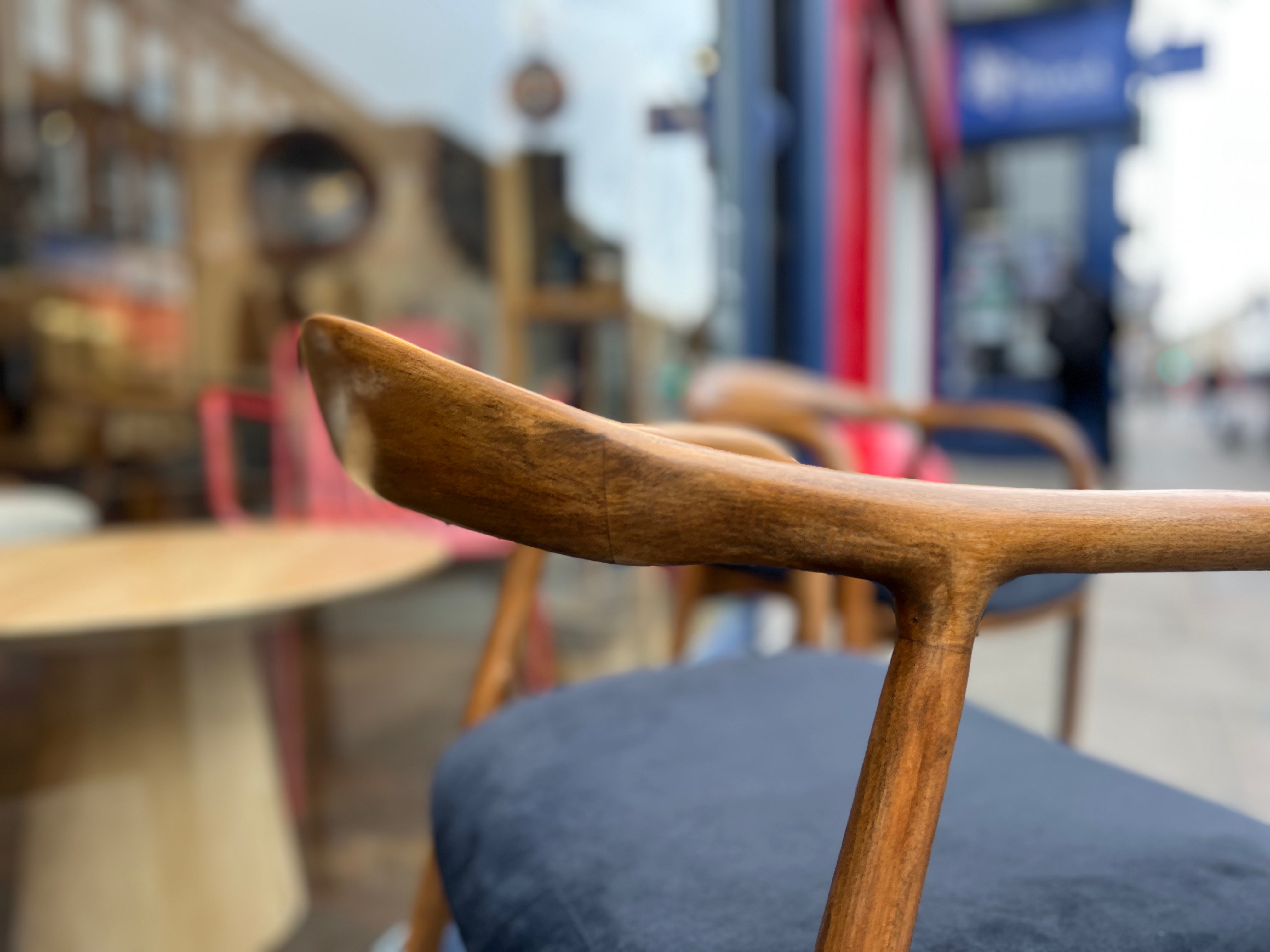 Live Edge Walnut Table and Midcentury Chair Set