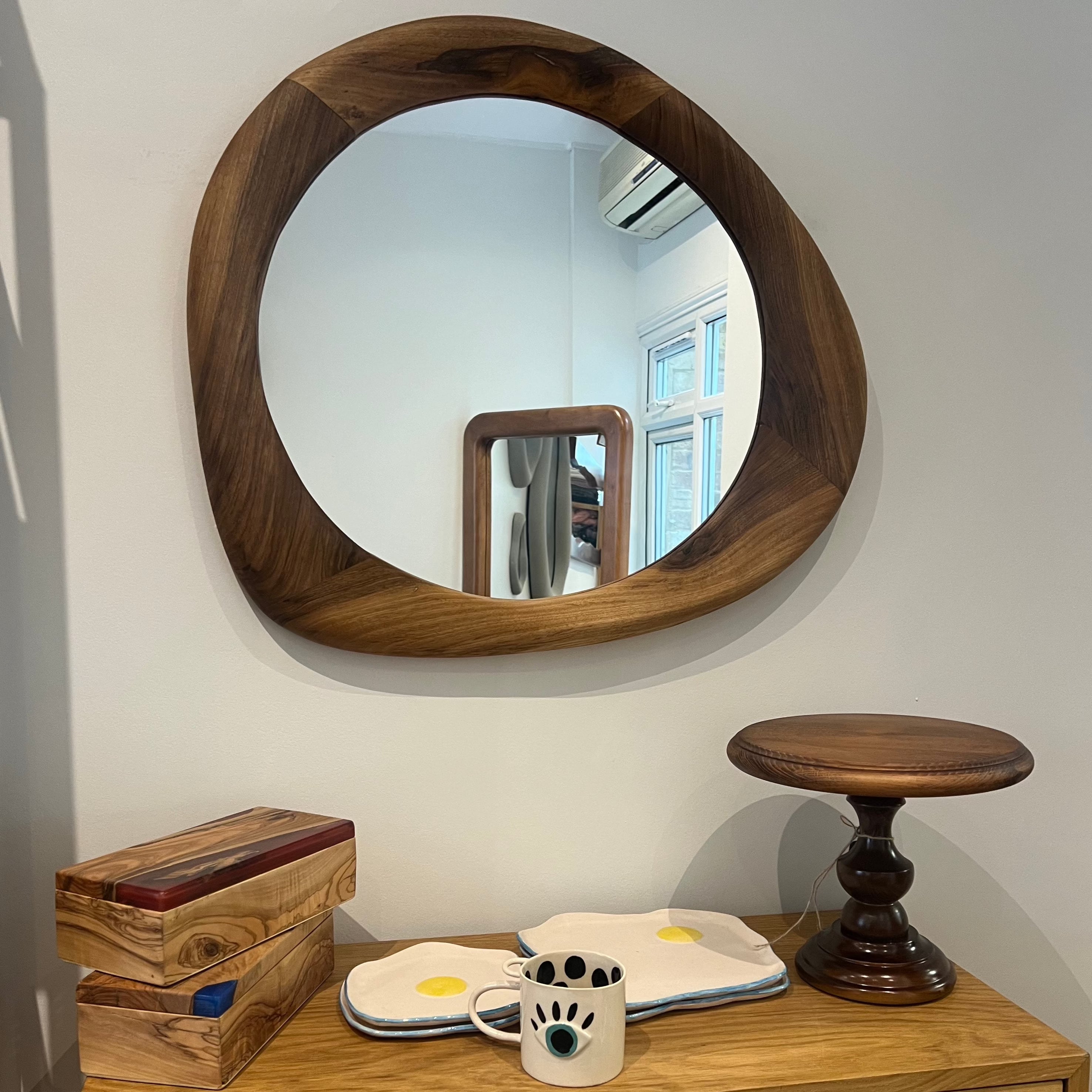 Oval Walnut Mirror