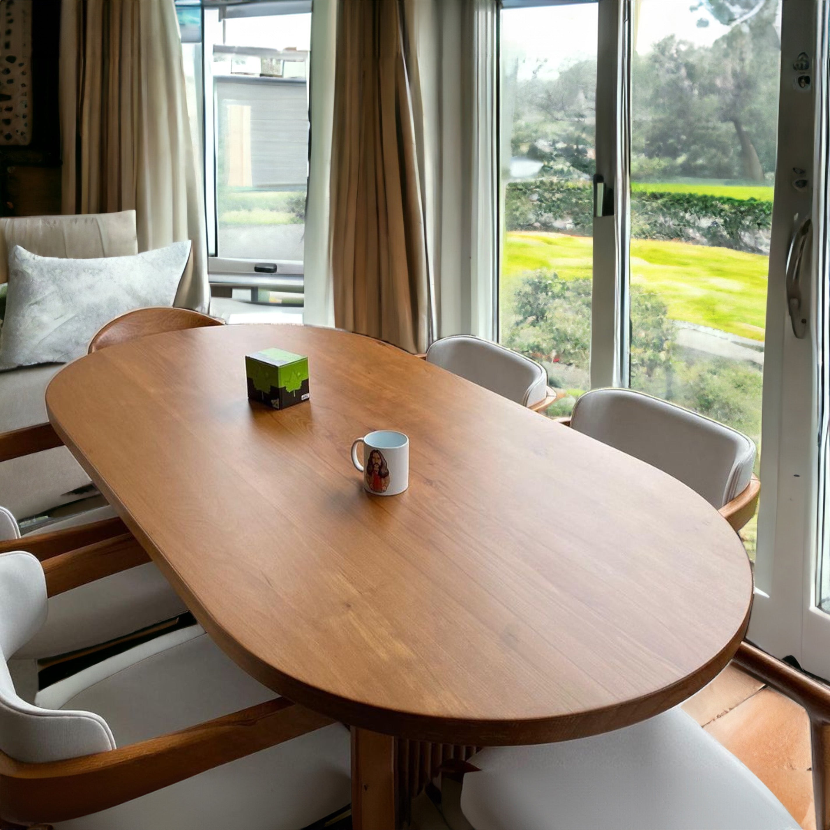 Japandi Style Oval Wood Table
