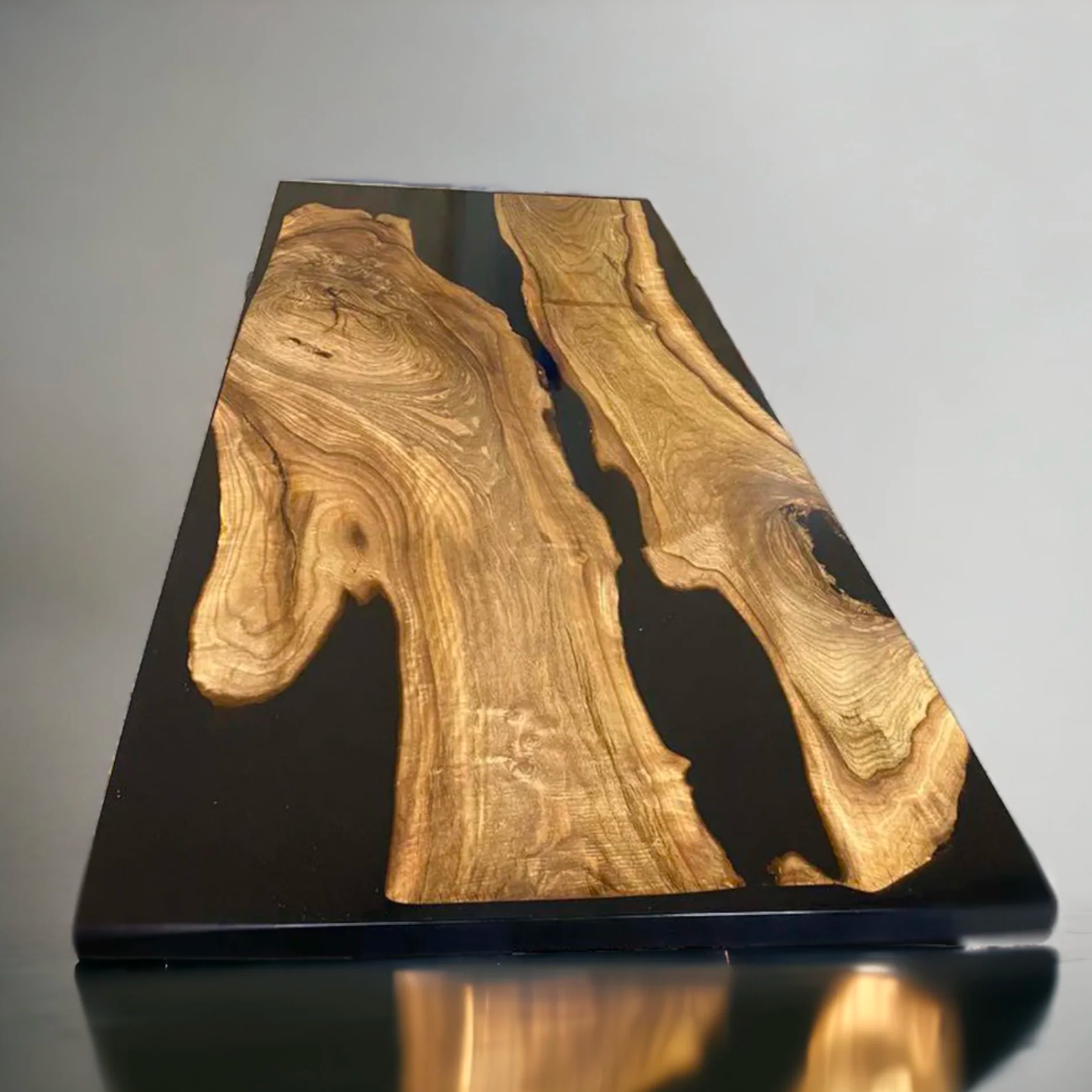 Blacktail Epoxy Dining Table - Black Walnut Resin River Table