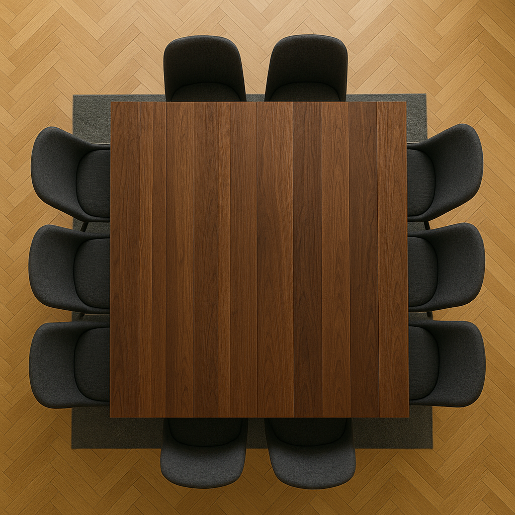 Sleek Modernist Square Walnut Table