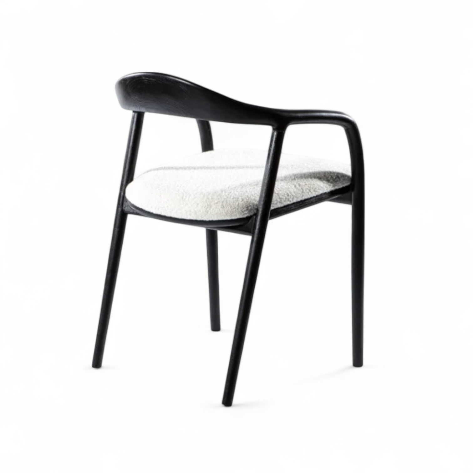 Mid Century Modern Wooden Black Dining Chair
