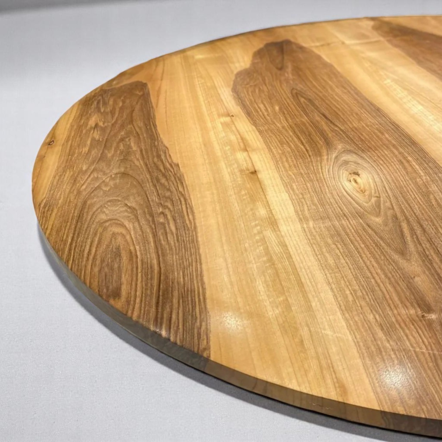 Geometric Round Walnut Dining Table / 6 - 8 Seater Dining Table