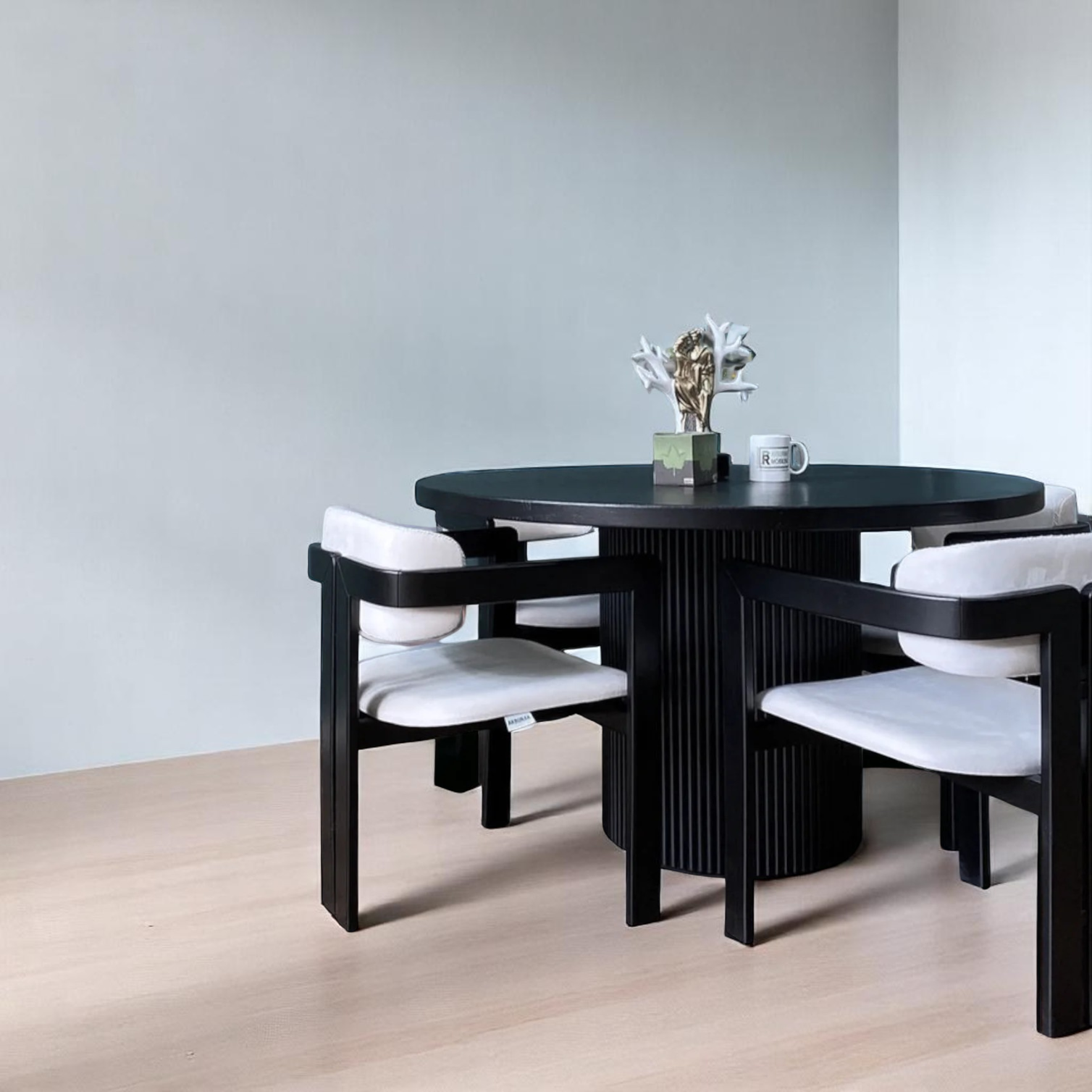 Japandi Black Round Nook Table