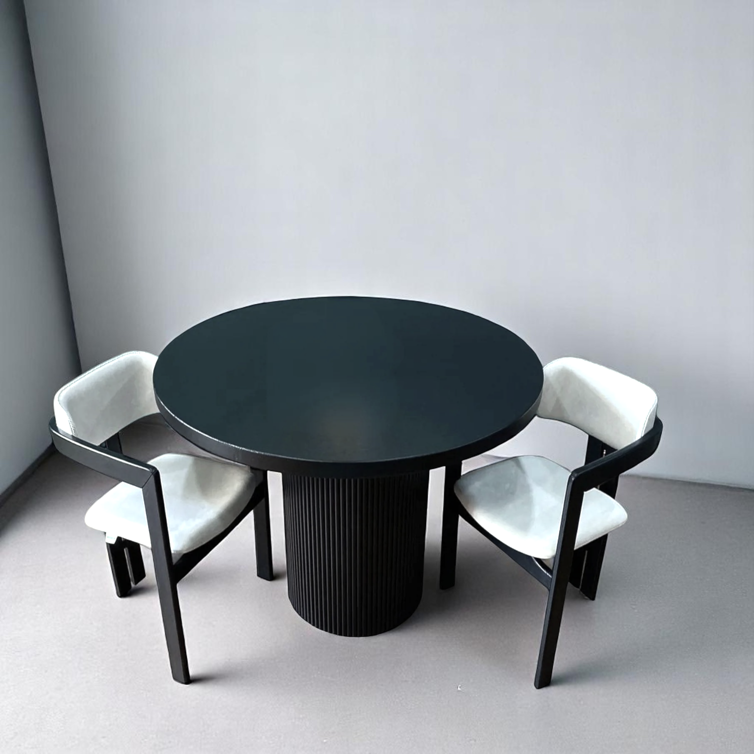 Japandi Black Round Nook Table