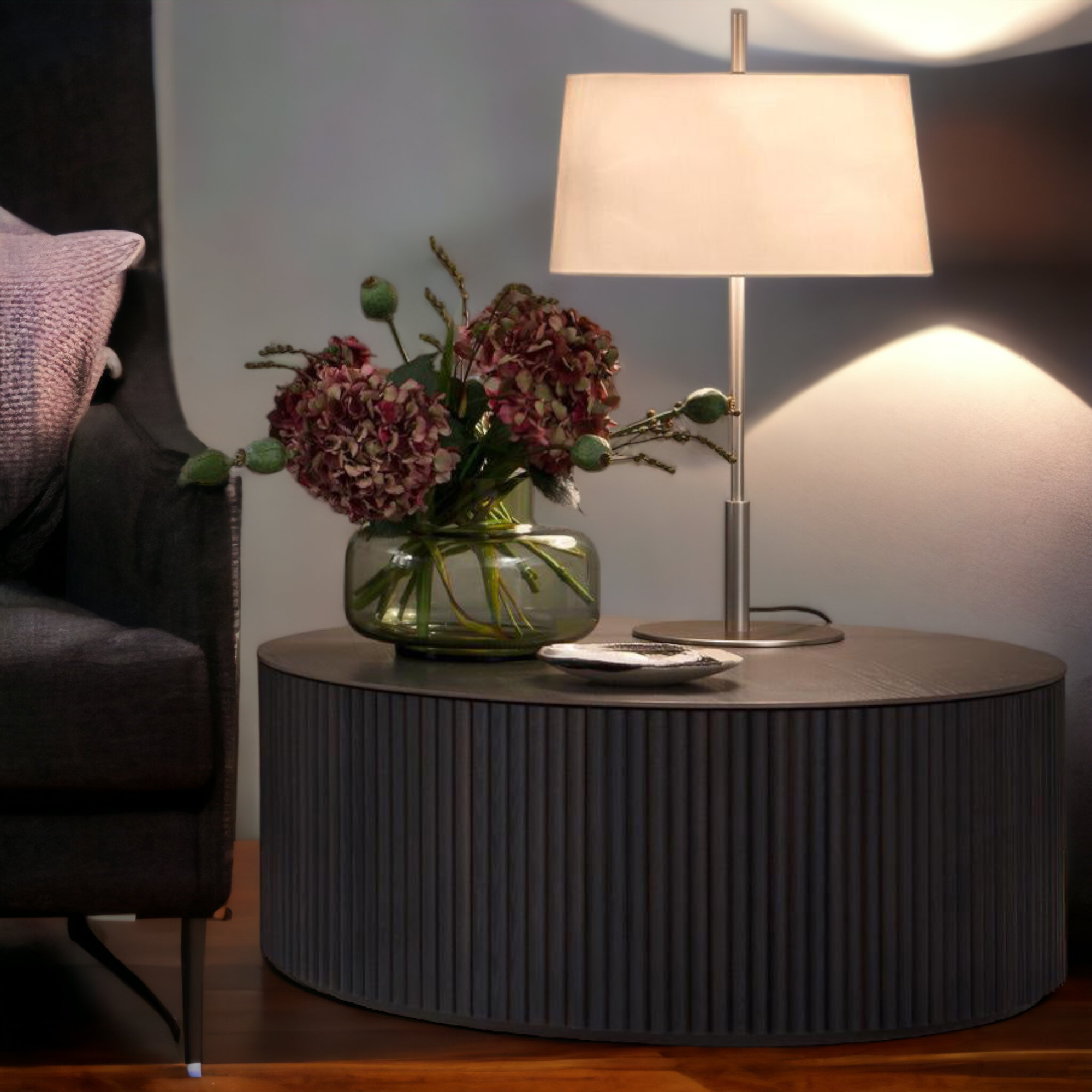 Japandi Style Round Wood Coffee Table