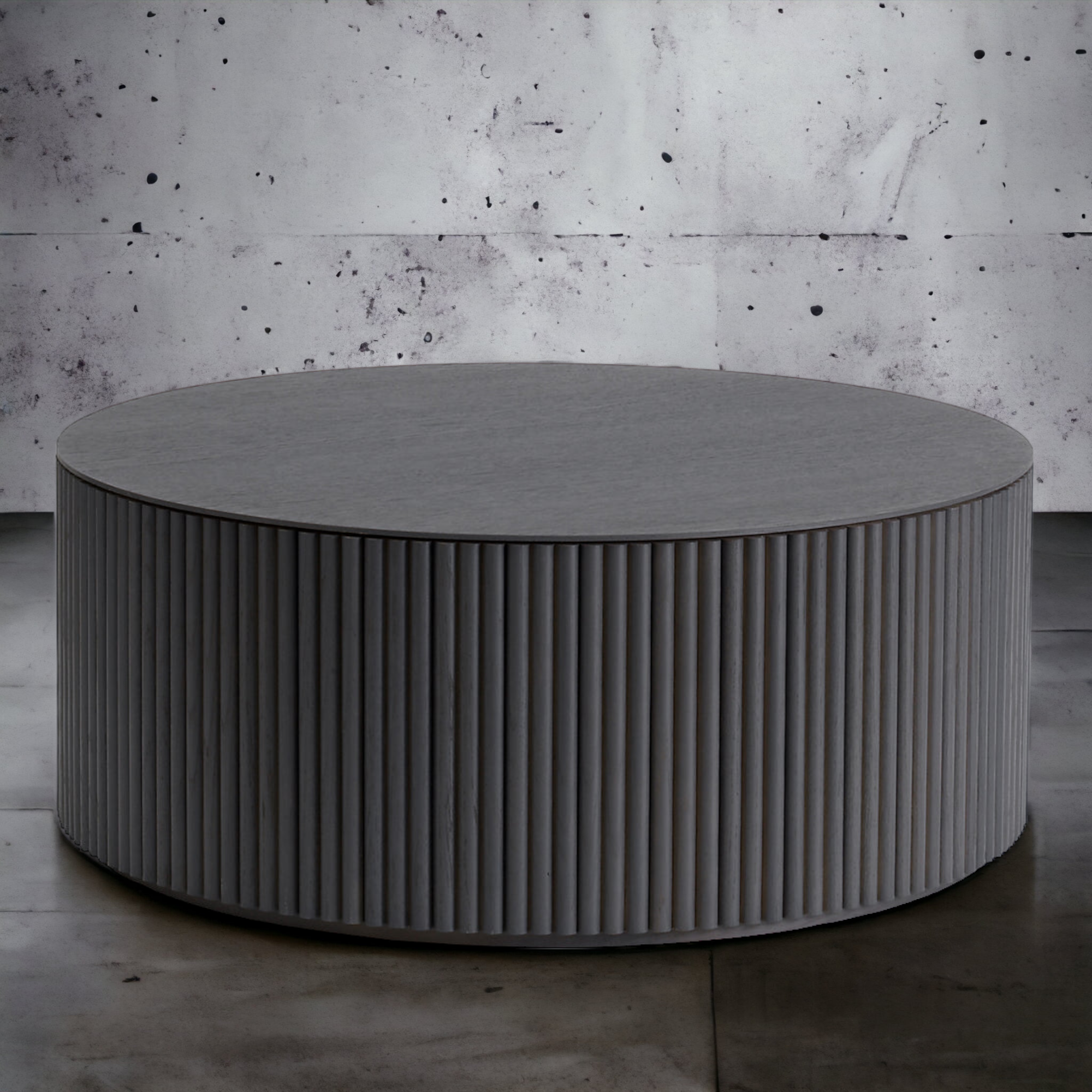 Japandi Style Round Wood Coffee Table