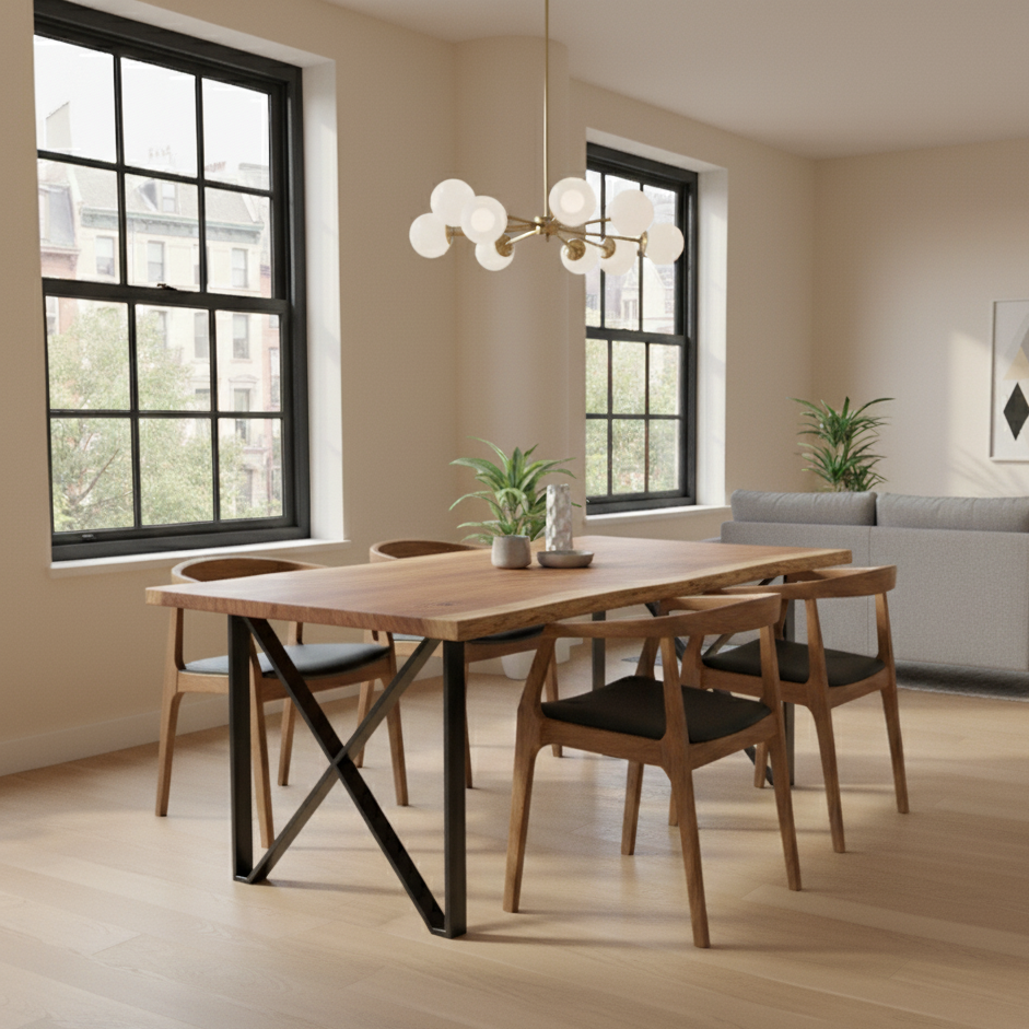 Solid Wood Dining Chair with Arms