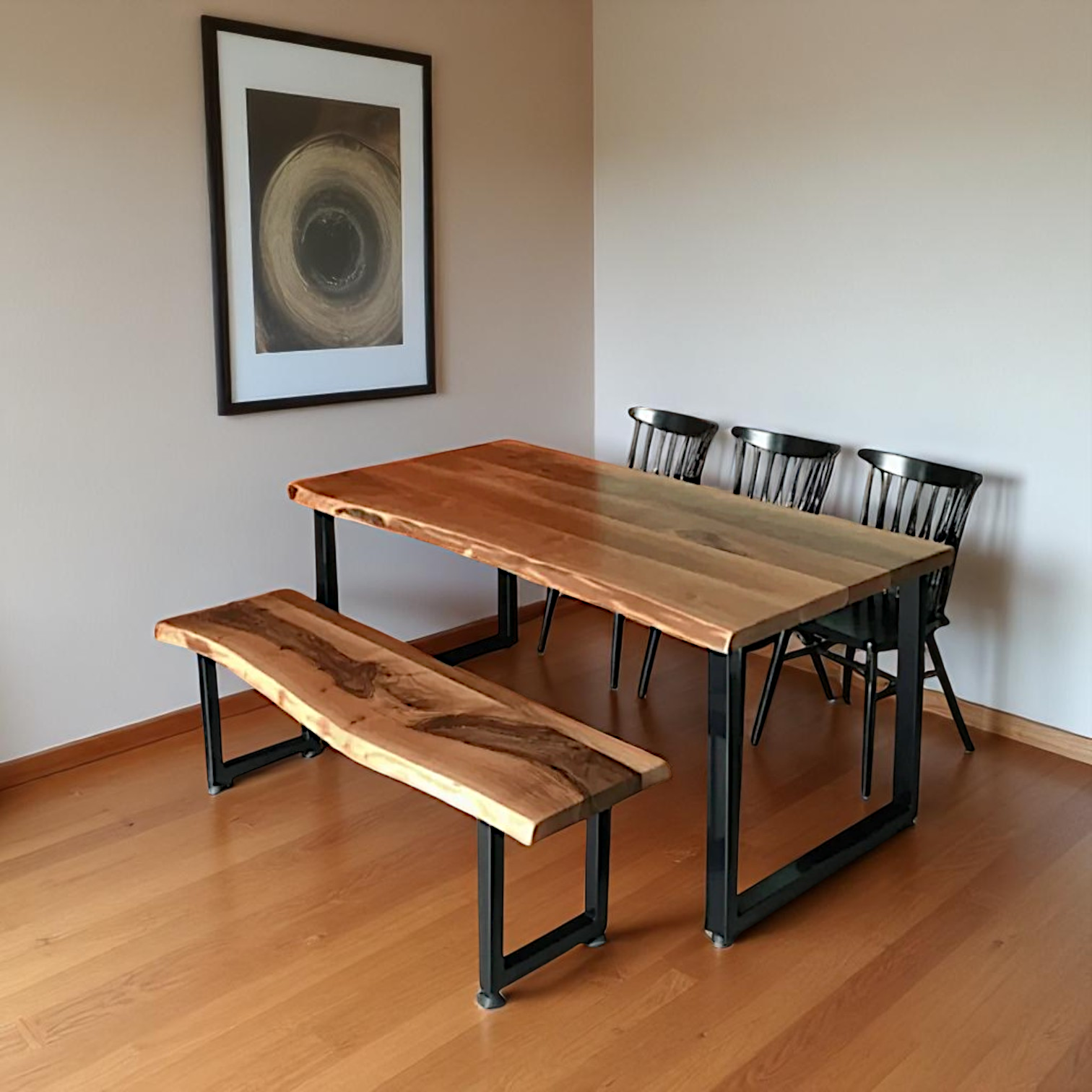 Live Edge Walnut Dining Bench