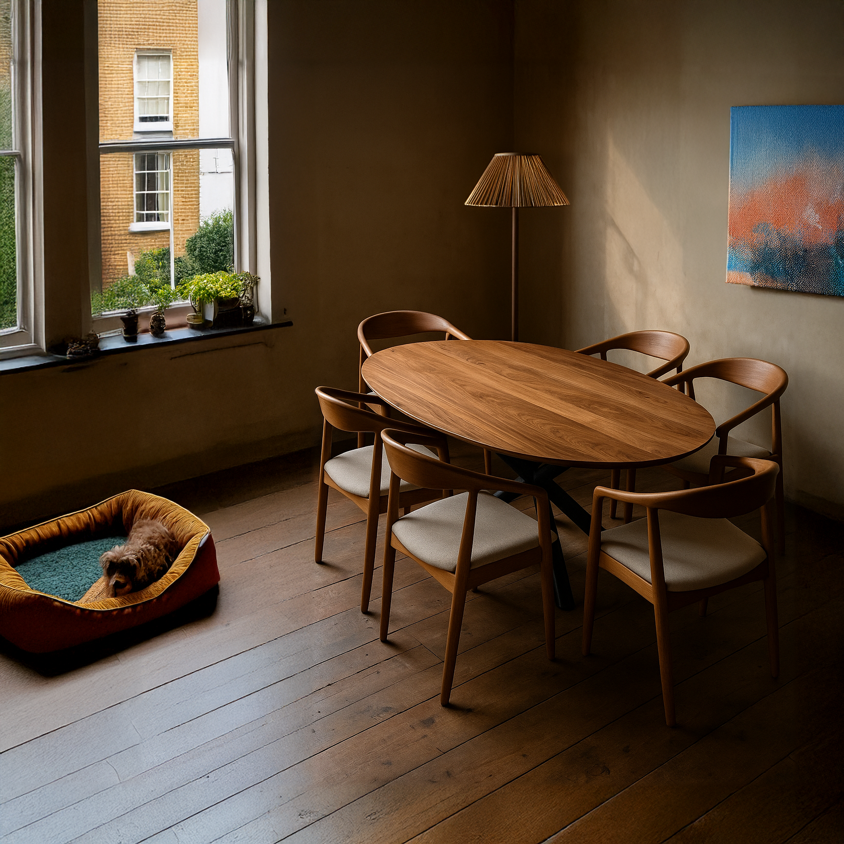Oval Walnut Dining Table