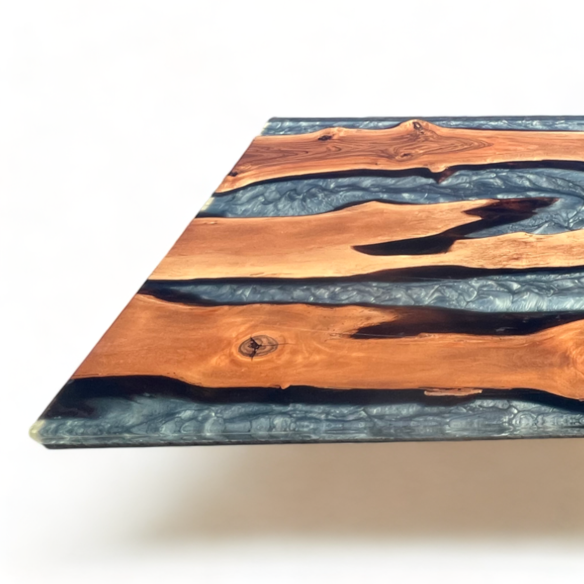 Handcrafted Resin River Epoxy Walnut Table
