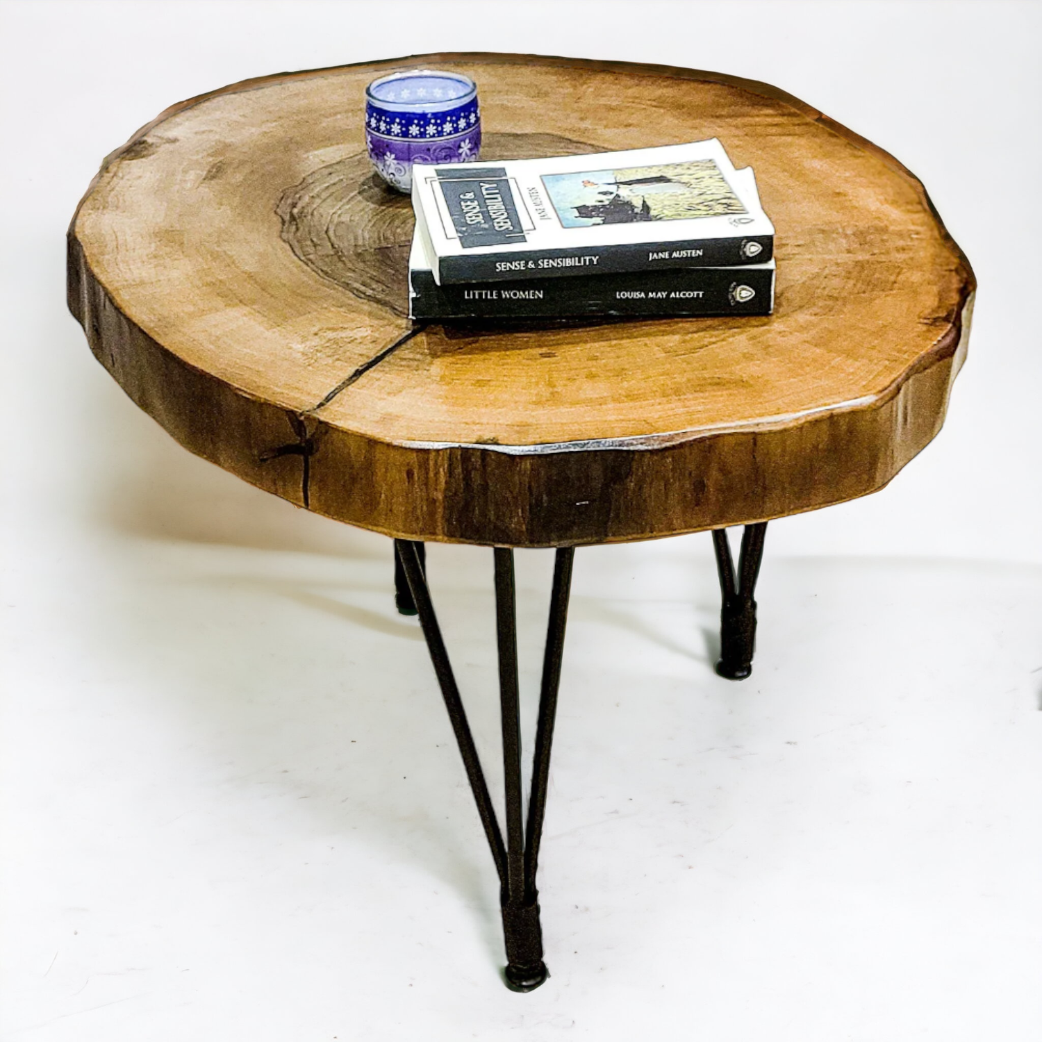 WALNUT LIVE EDGE Side Table | Coffee Table | End Table | Solid Wood | Industrial Walnut Table | Solid Walnut