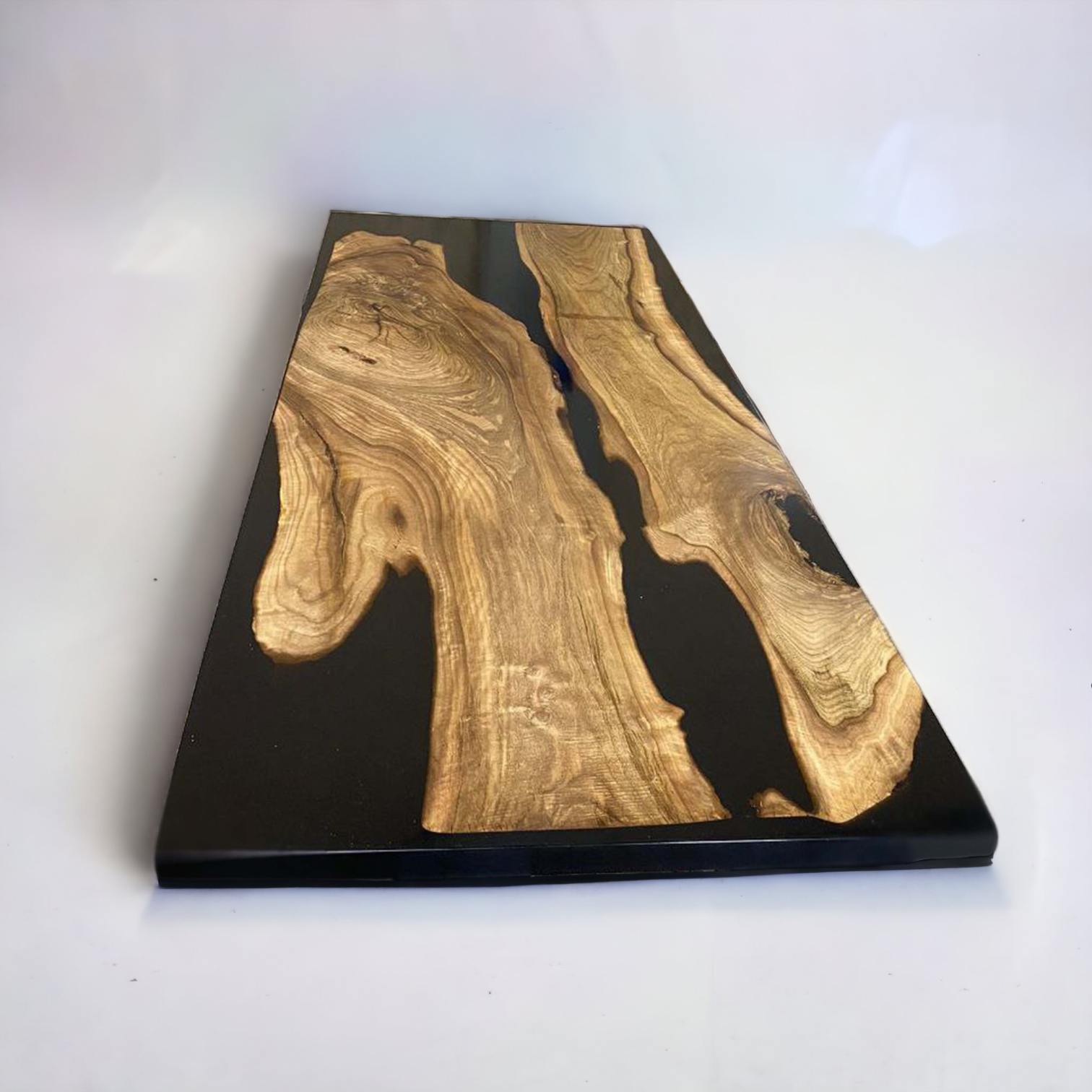 Blacktail Epoxy Dining Table - Black Walnut Resin River Table