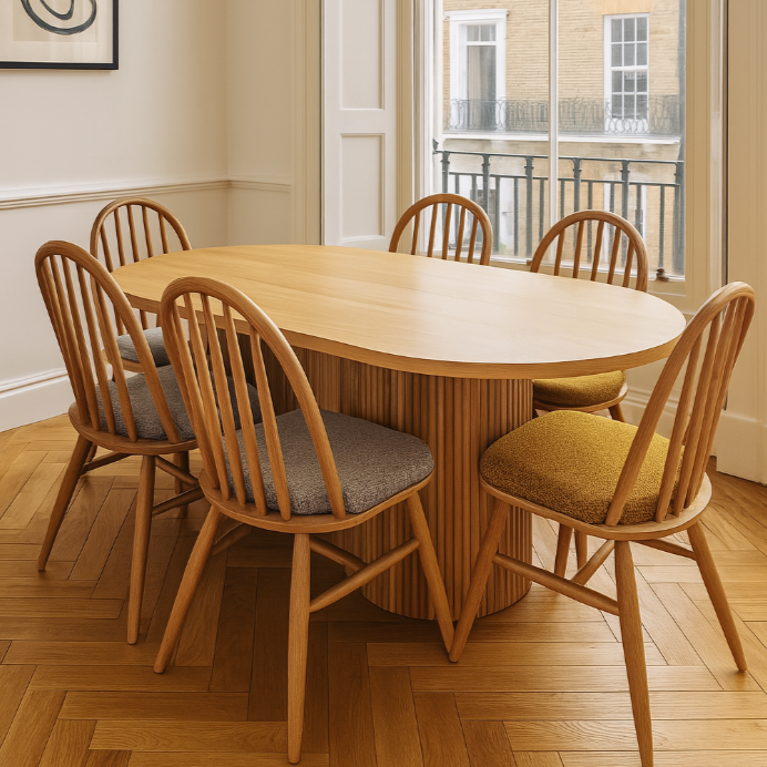 Japandi Style Natural Oval Wood Table