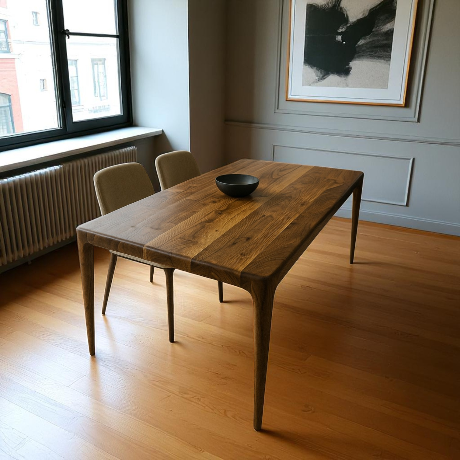 Modern Mid-century Walnut Dining Table