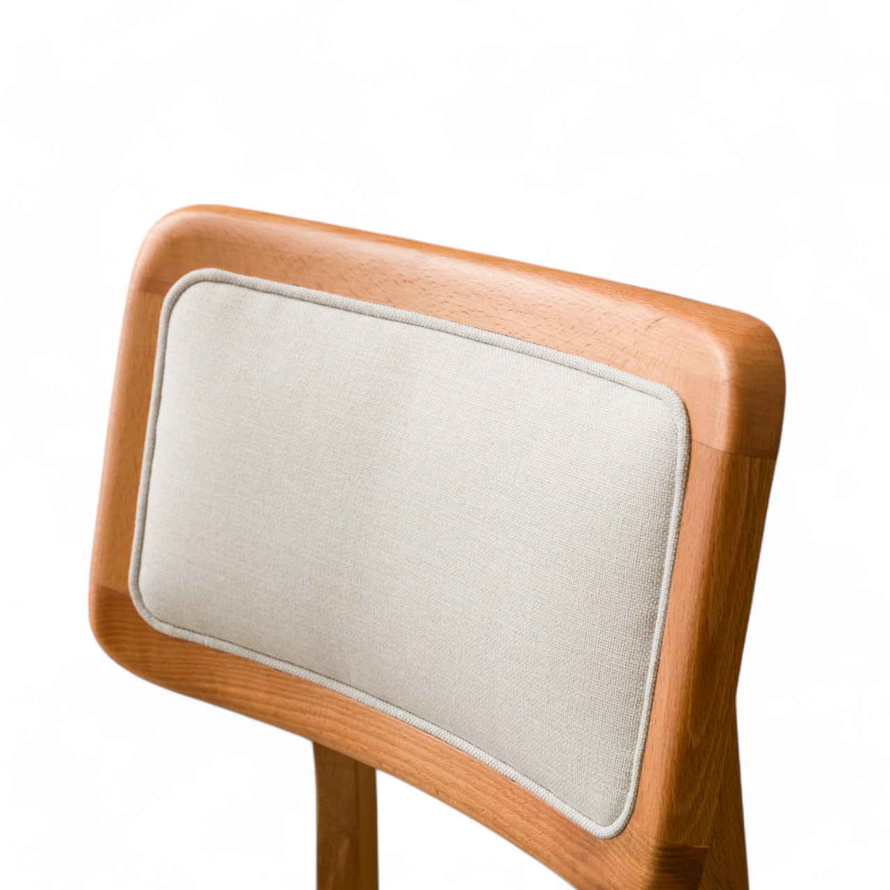 Fully Cushioned Cream Chair - Natural Wooden Legs