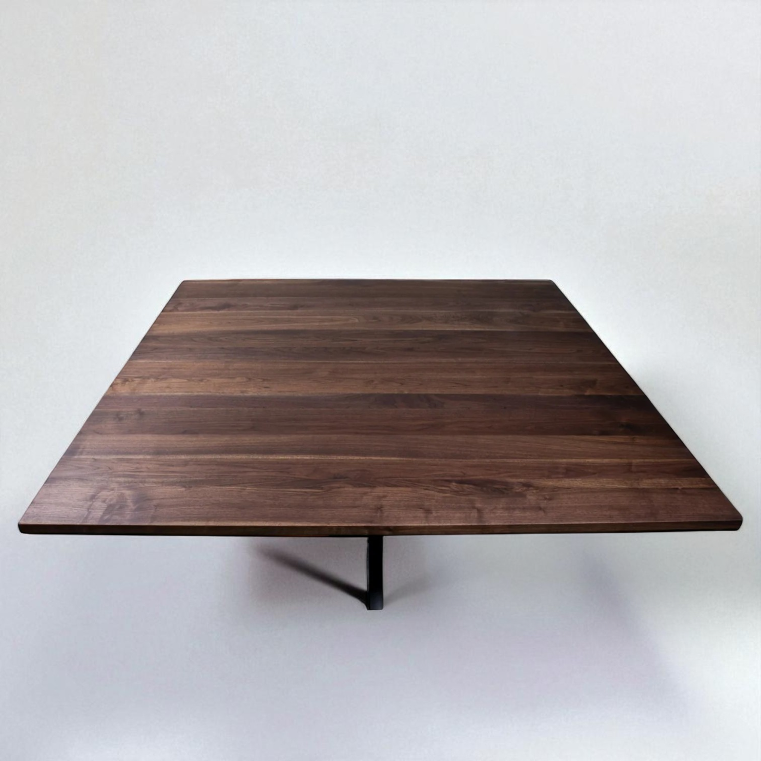 Sleek Modernist Square Walnut Table