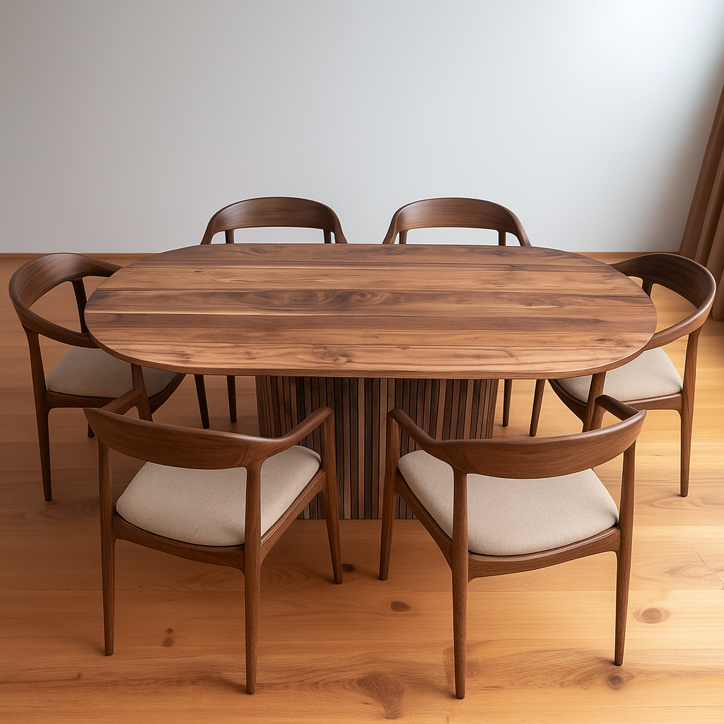 Japandi Style Walnut Cascade Conference Table