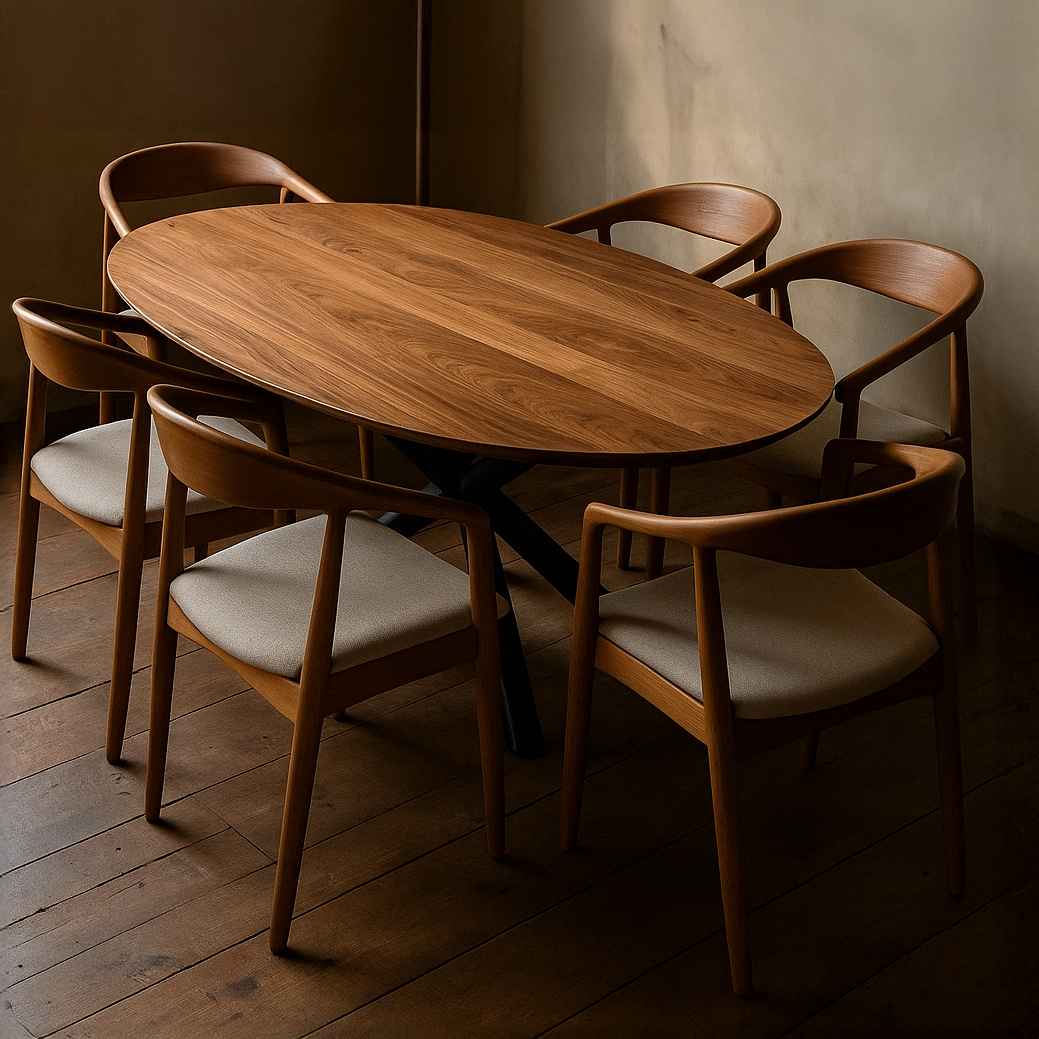 Oval Walnut Dining Table