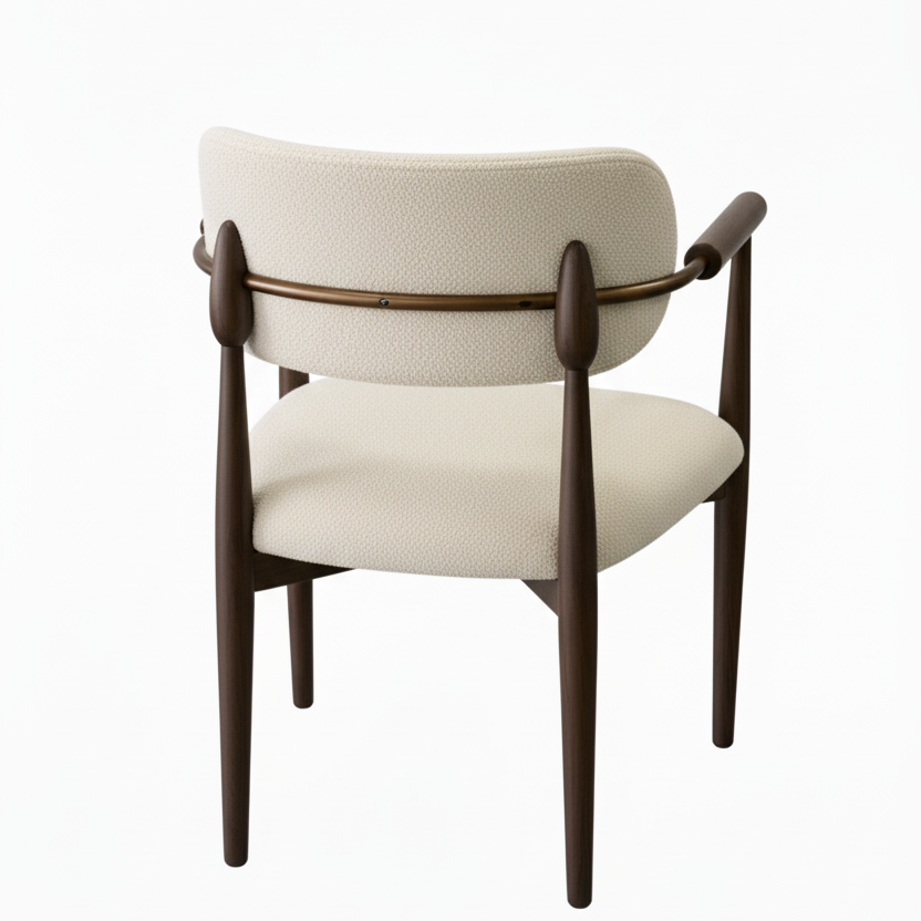 Black Wood Chair with Bronze Details