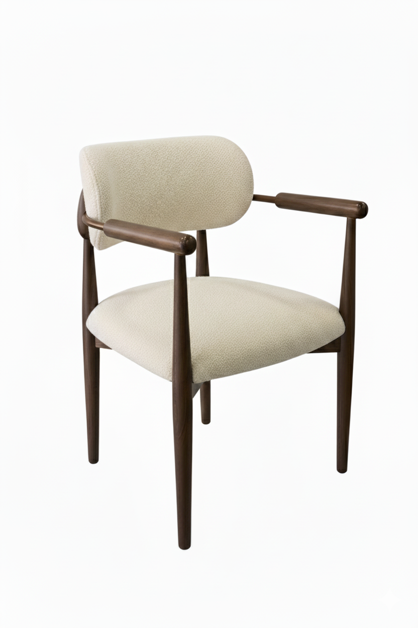 Black Wood Chair with Bronze Details