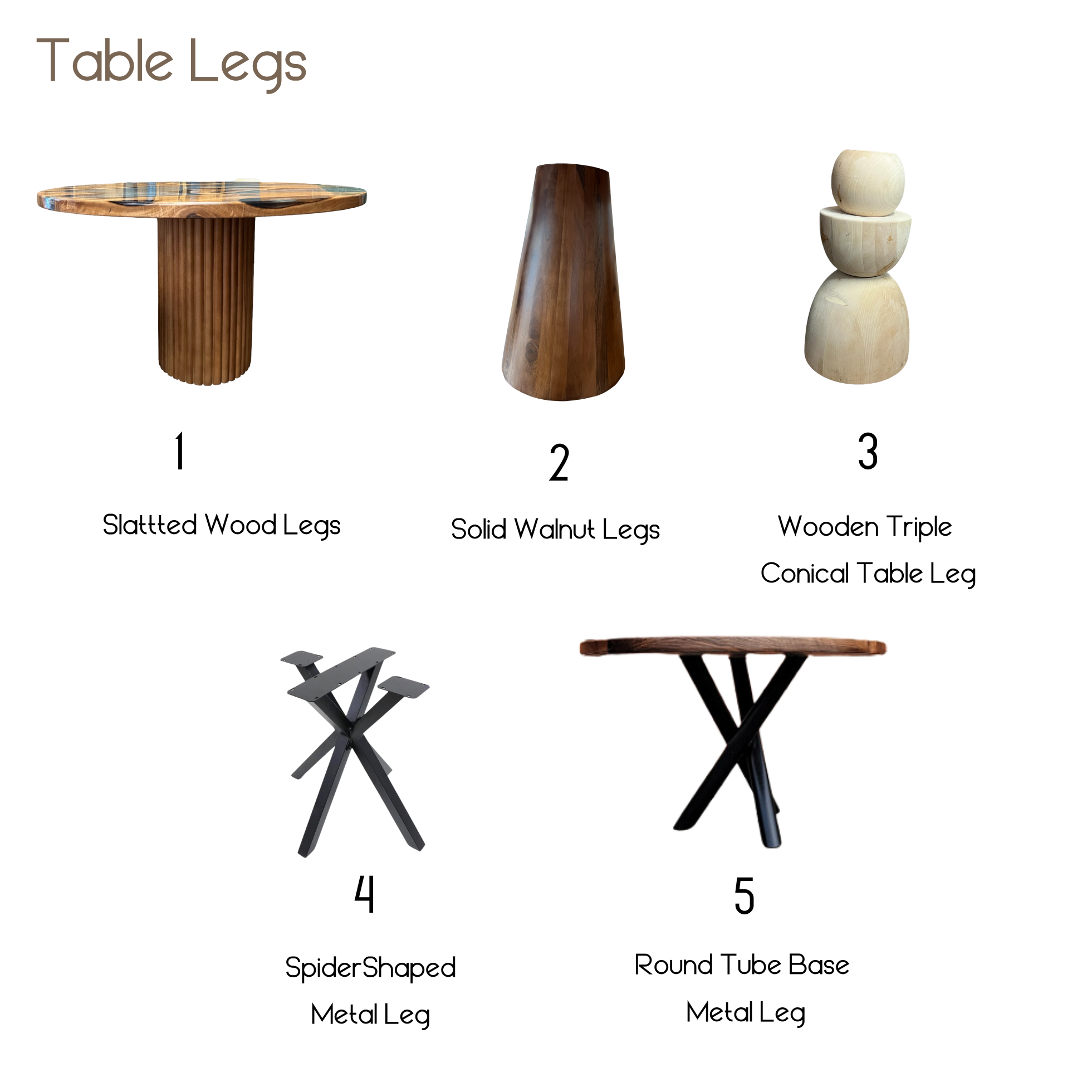 Round Walnut Dining Table / 4 Seater & 6 Seater Dining Table