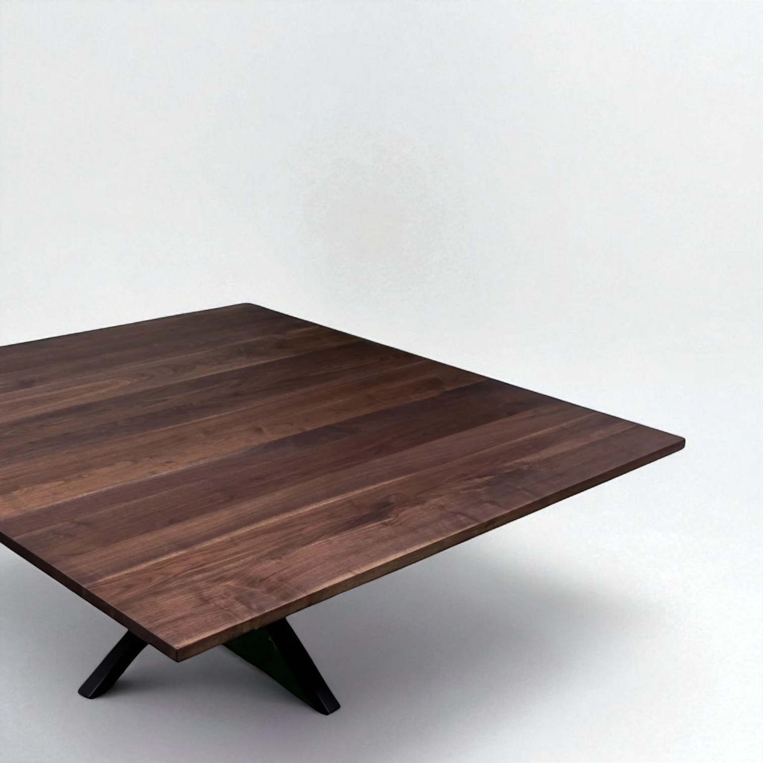 Sleek Modernist Square Walnut Table