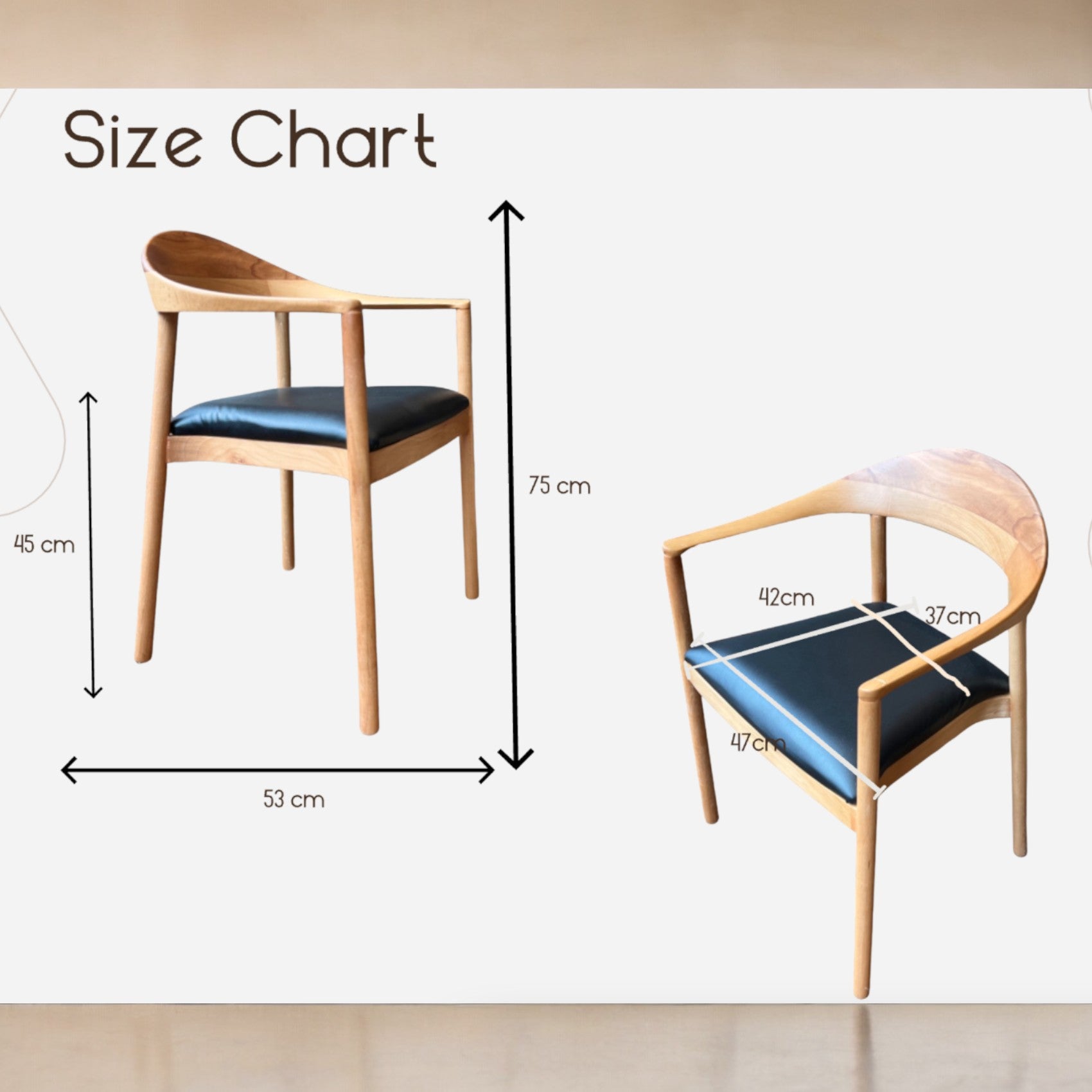 Natural Mid Century Wooden Walnut Colour Dining Chair