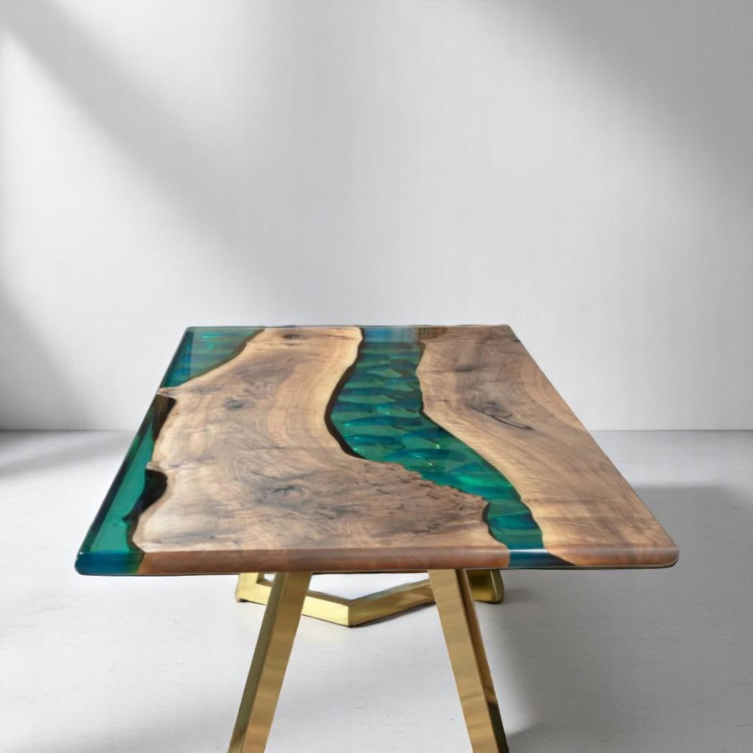 Elegant Green Resin Epoxy Table