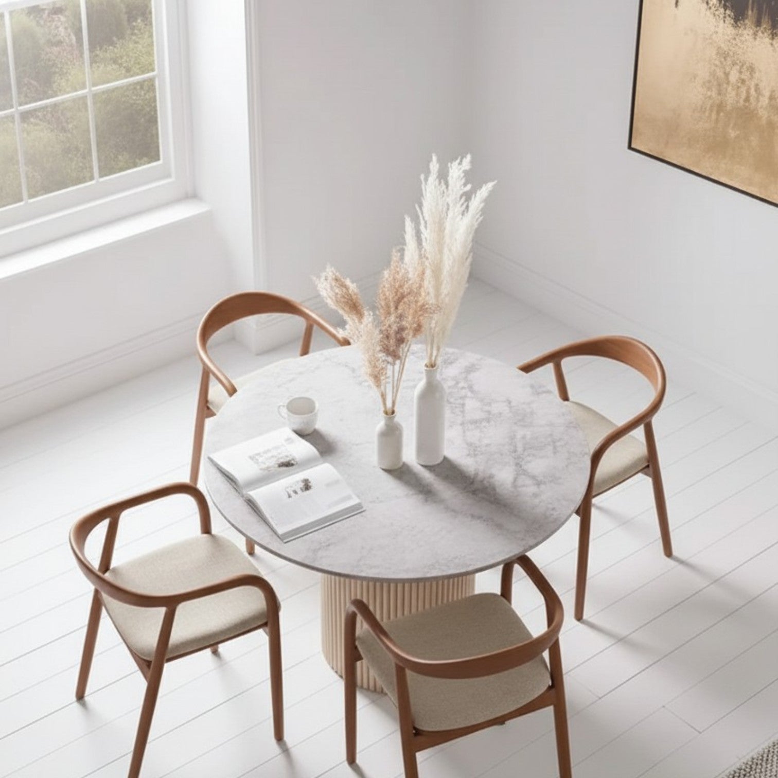 Set of 6 Mid Century Modern Wooden Walnut Colour Dining Chair
