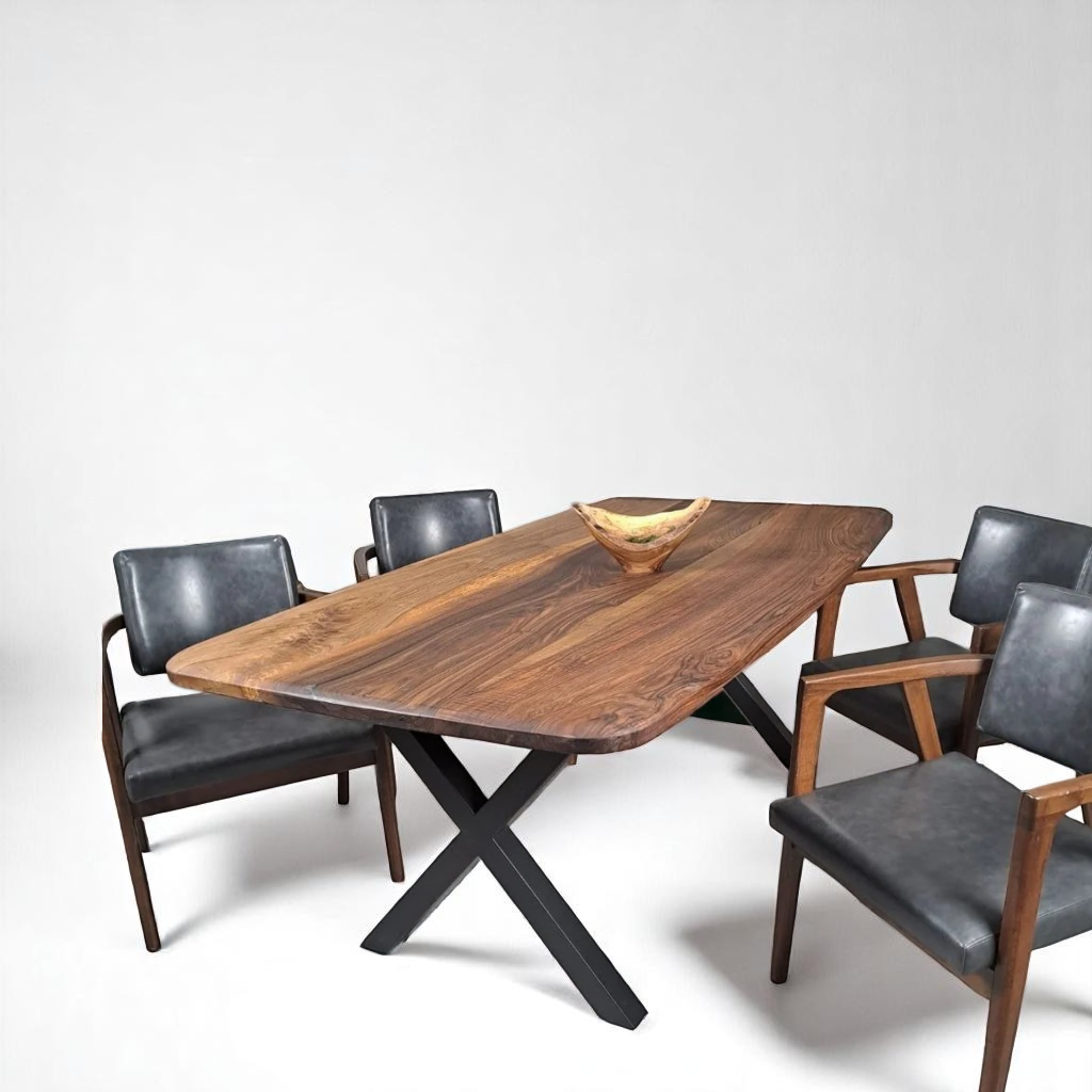 Modern Solid Walnut Table with Sleek Design
