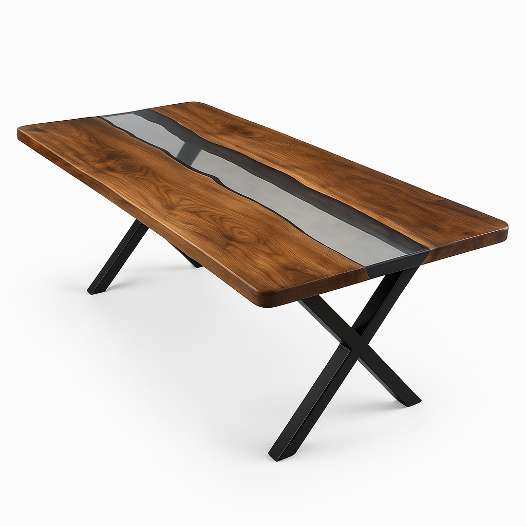 Transparent Epoxy Resin Table - Walnut Epoxy Dining Table