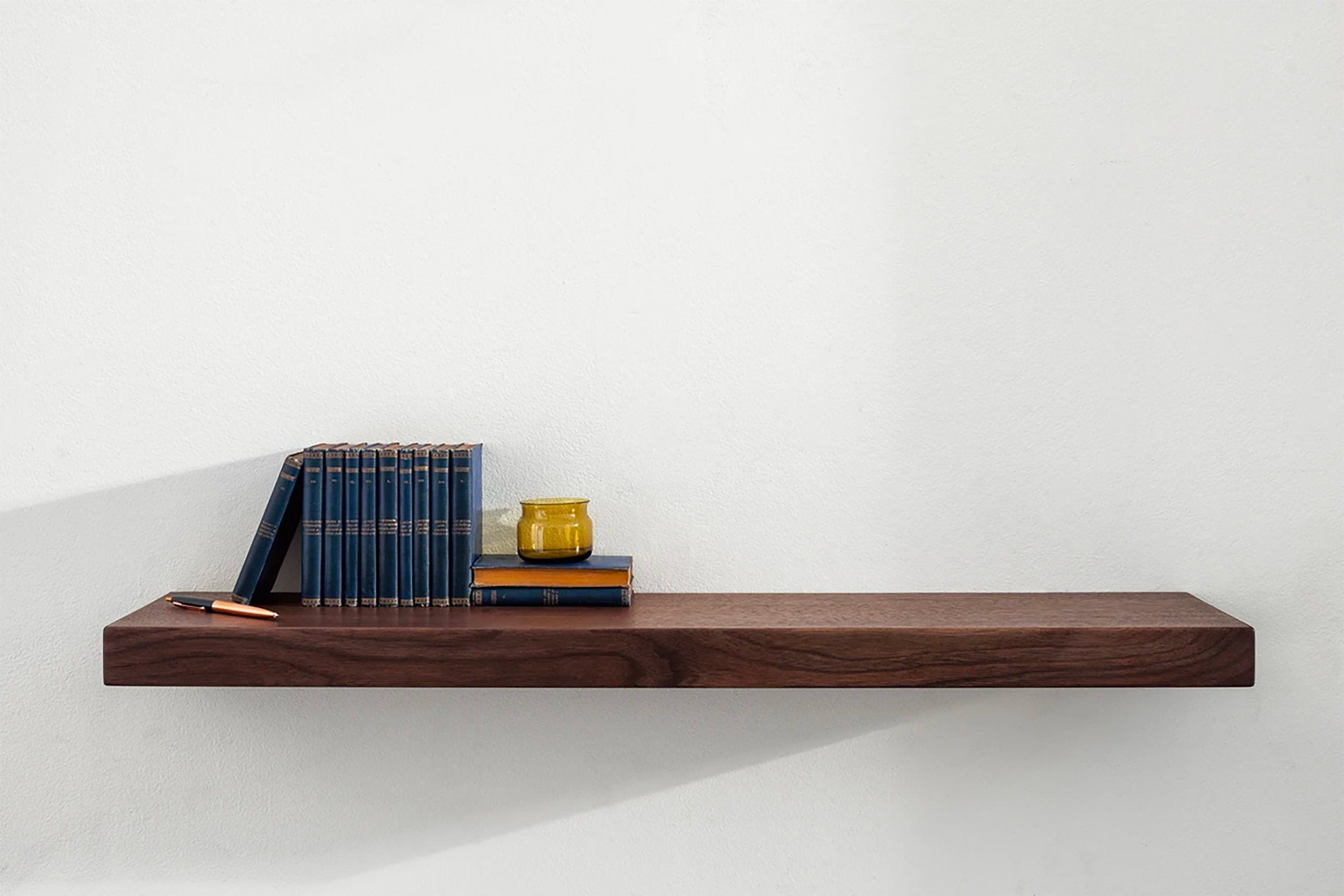 Solid Wood Shelf | Hidden Shelf | Industrial Floating Shelves | Wooden Shelf | Elm Shelf | Wall Shelf | Thick 4 cm, Deep 25 cm | Handcrafted