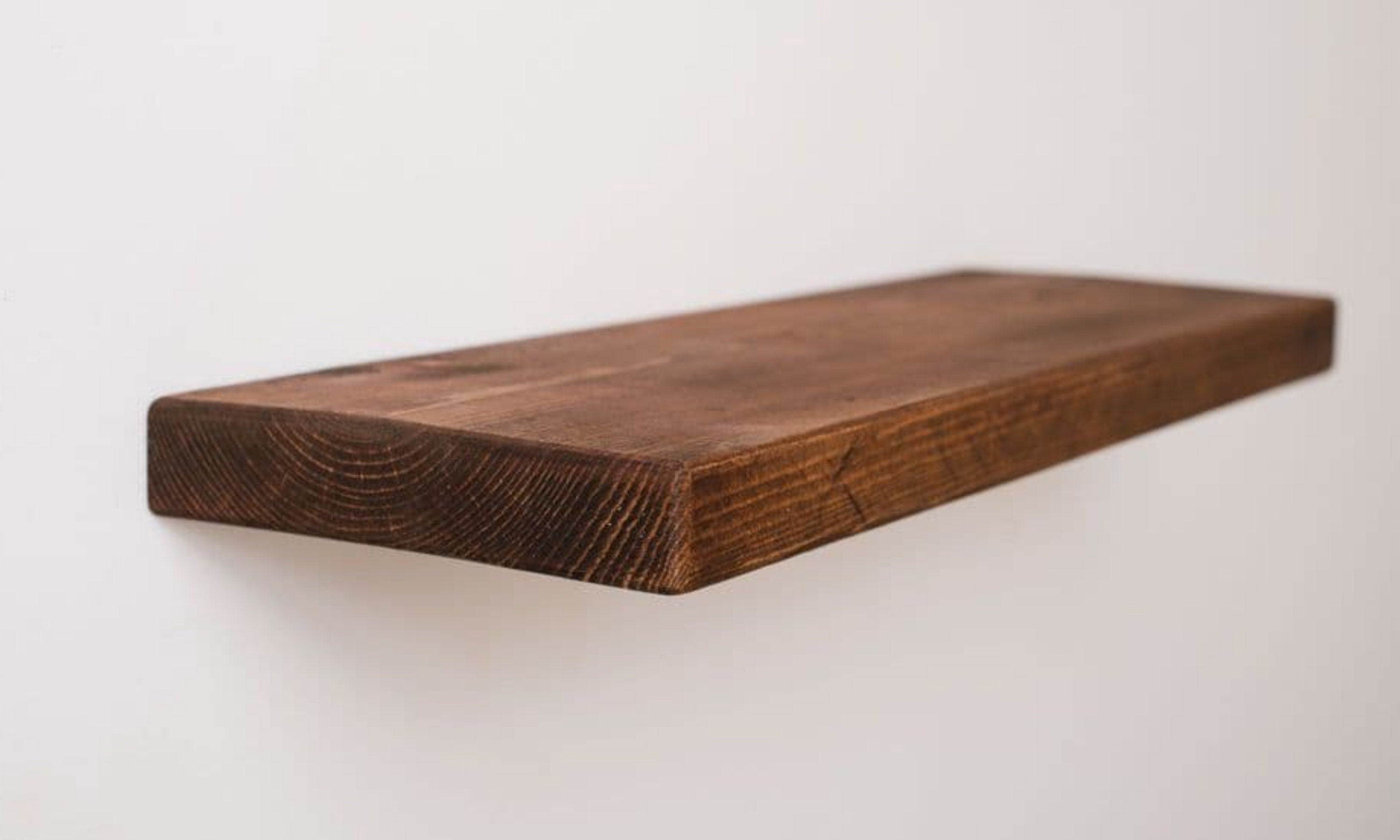 Solid Wood Shelf | Hidden Shelf | Industrial Floating Shelves | Wooden Shelf | Elm Shelf | Wall Shelf | Thick 4 cm, Deep 25 cm | Handcrafted