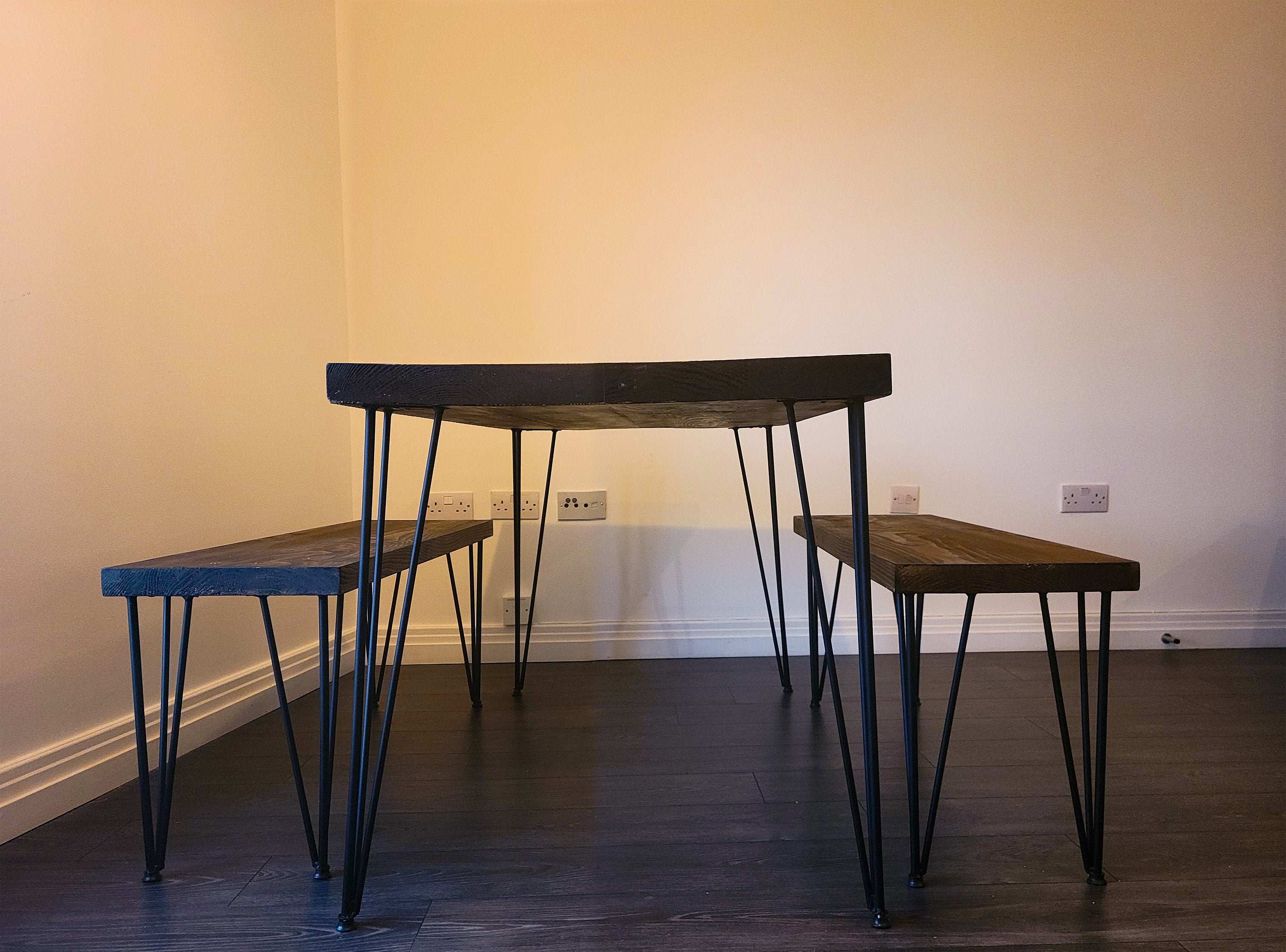 Solid Wood Bench | Industrial Bench | Pine Wood Dining Bench | Rustic Bench