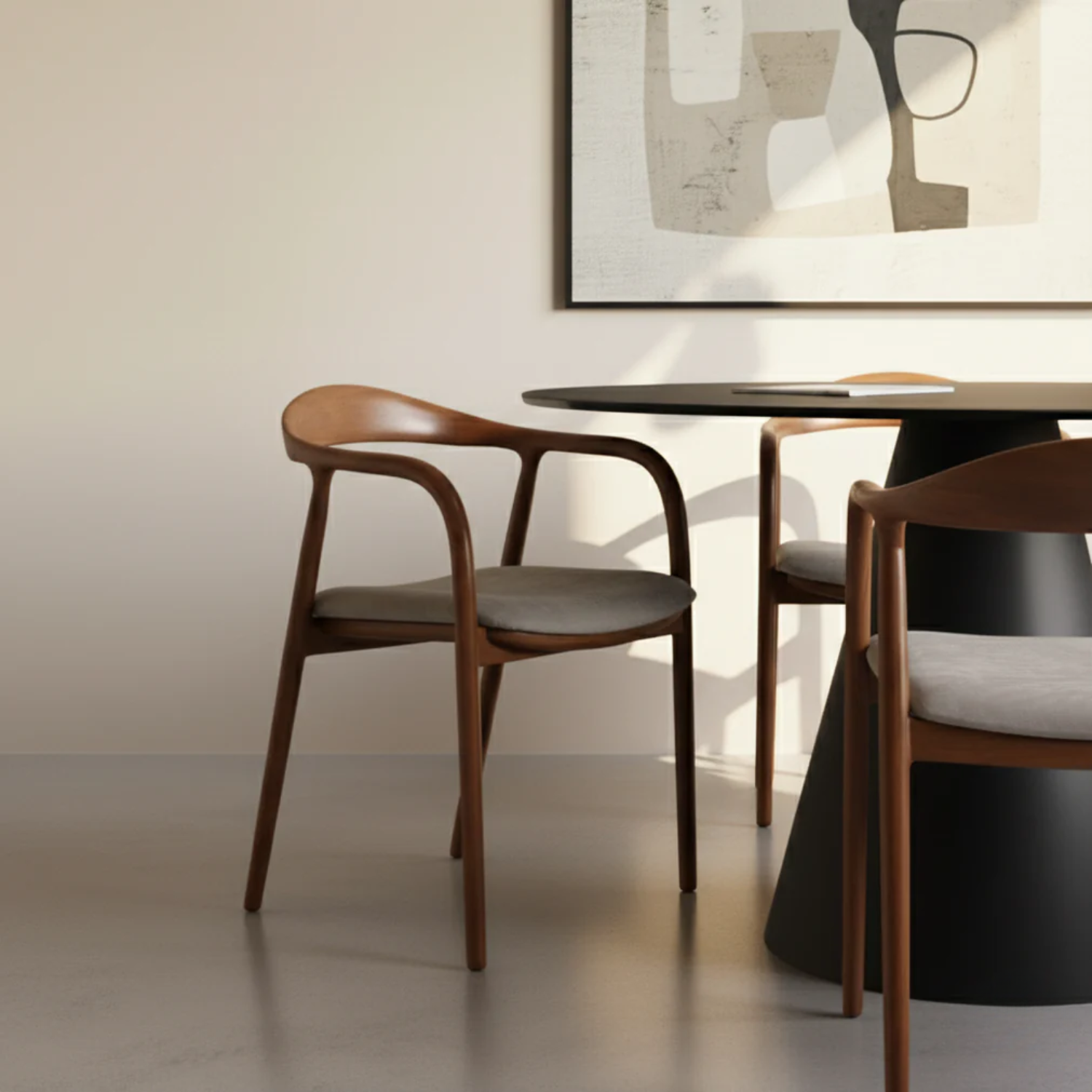 Mid Century Modern Wooden Walnut Colour Dining Chair