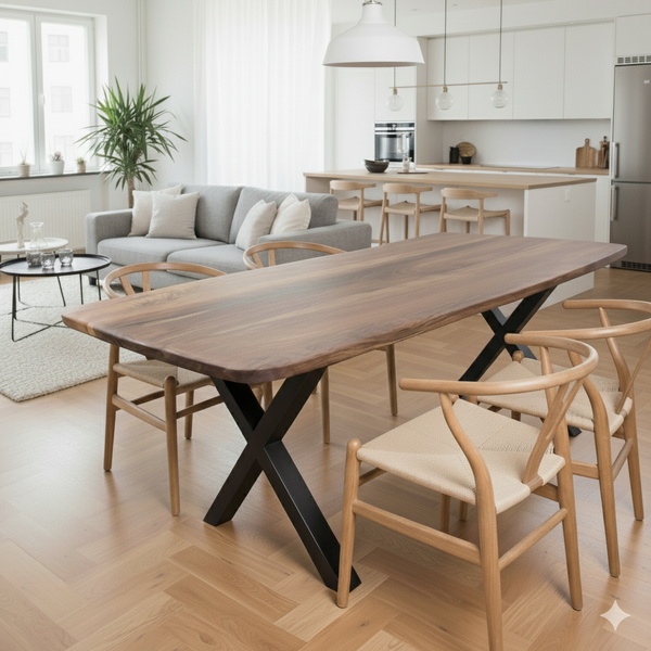 Modern Solid Walnut Table with Sleek Design