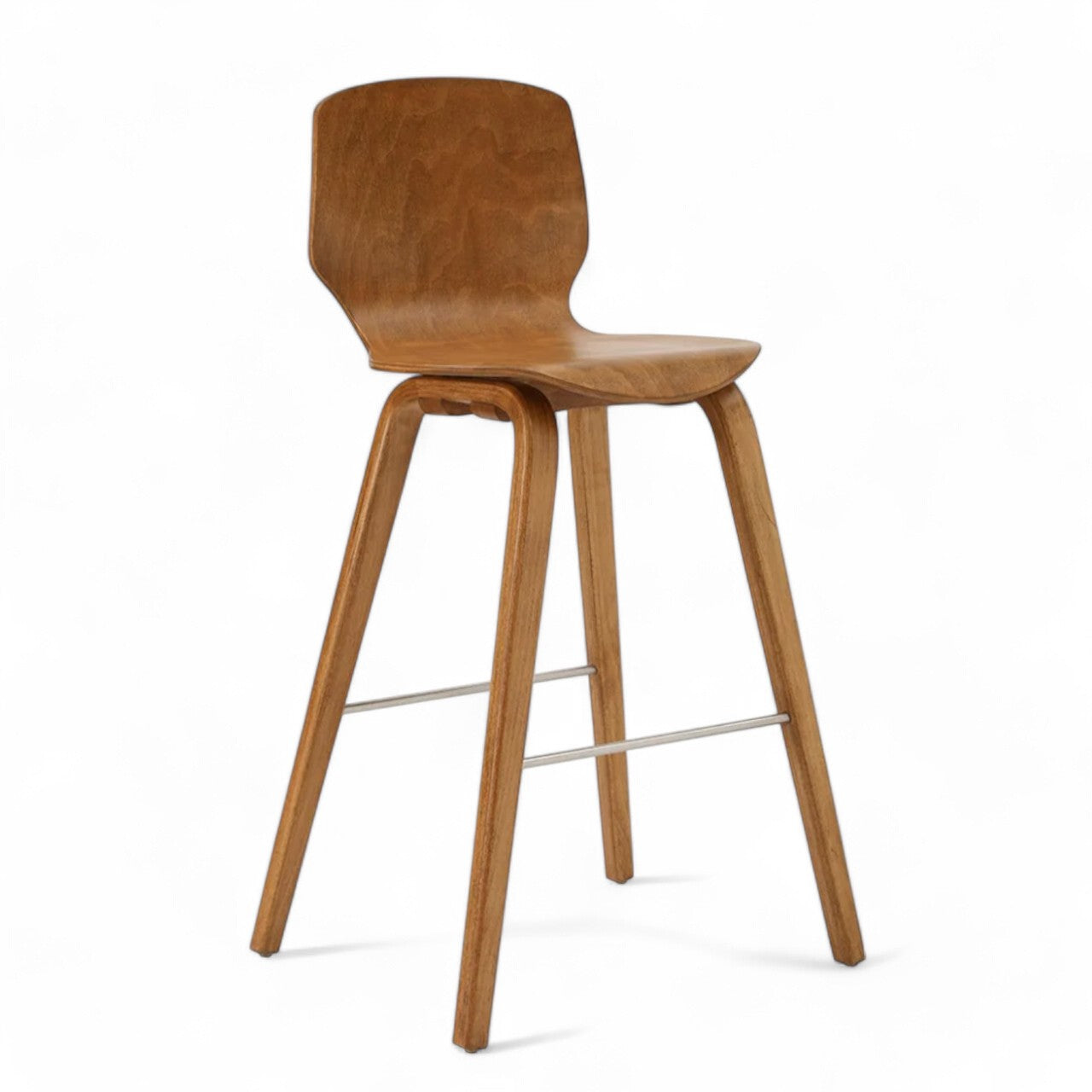 Scandinavian-Style Plywood Bar Stool with Minimalist Design