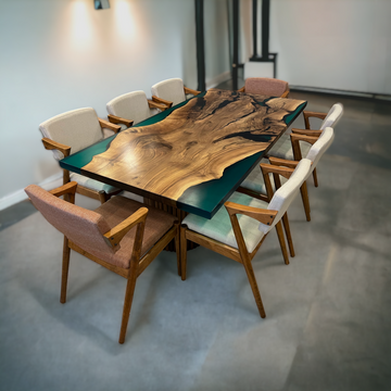 Green Epoxy Dining Table Green Resin River Table