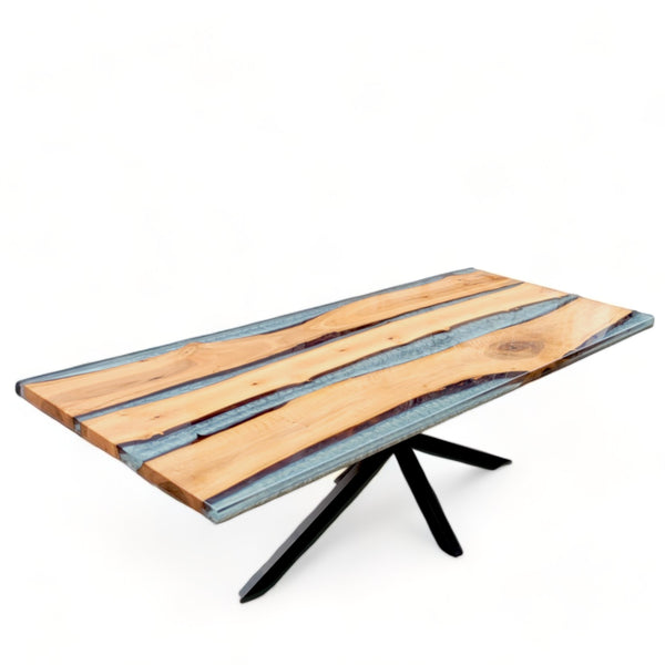 Resin River Grey Walnut Live Edge Table