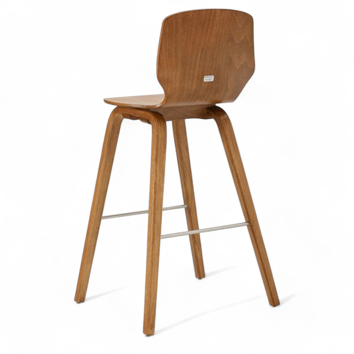 Scandinavian-Style Plywood Bar Stool with Minimalist Design